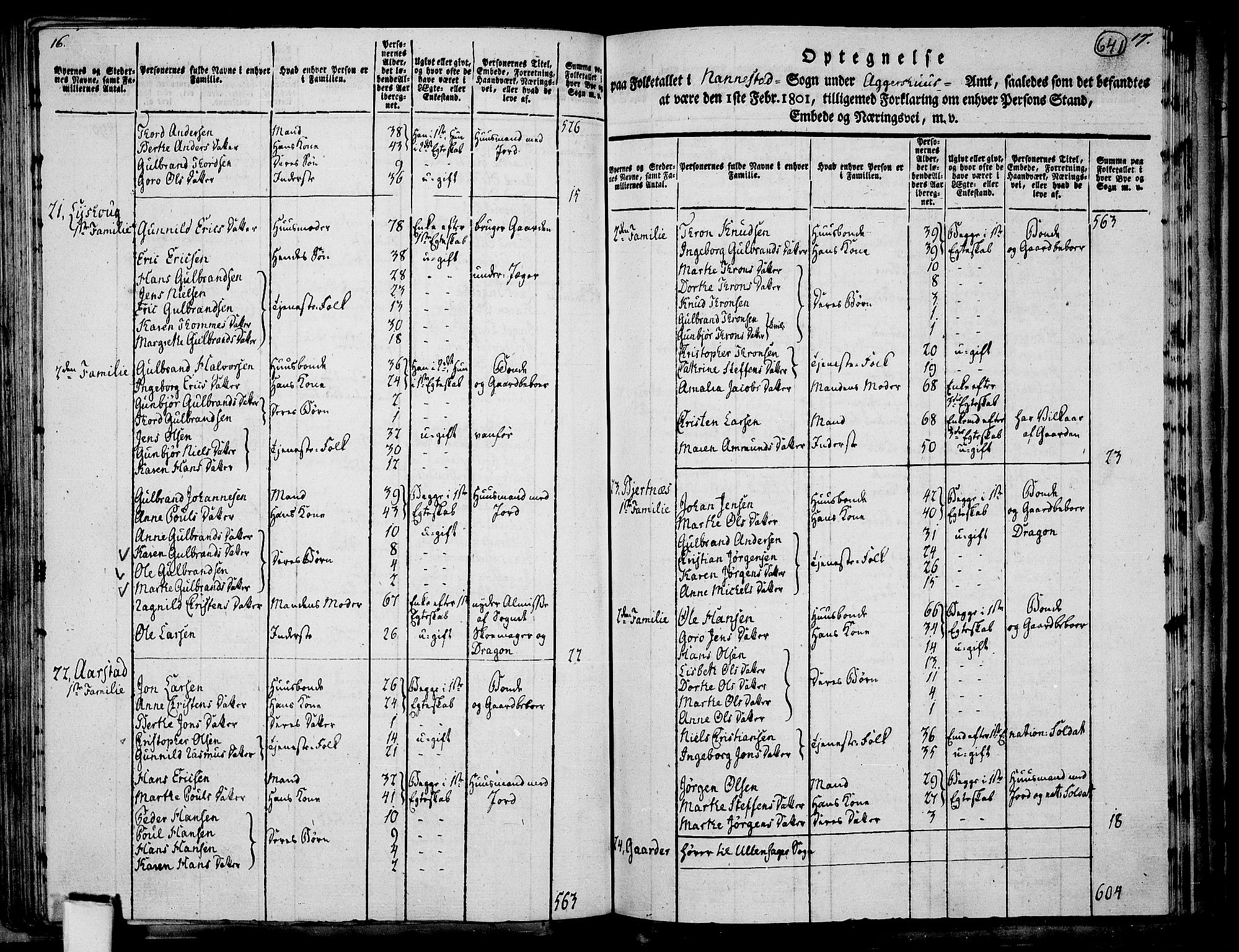 RA, 1801 census for 0238P Nannestad, 1801, p. 640b-641a