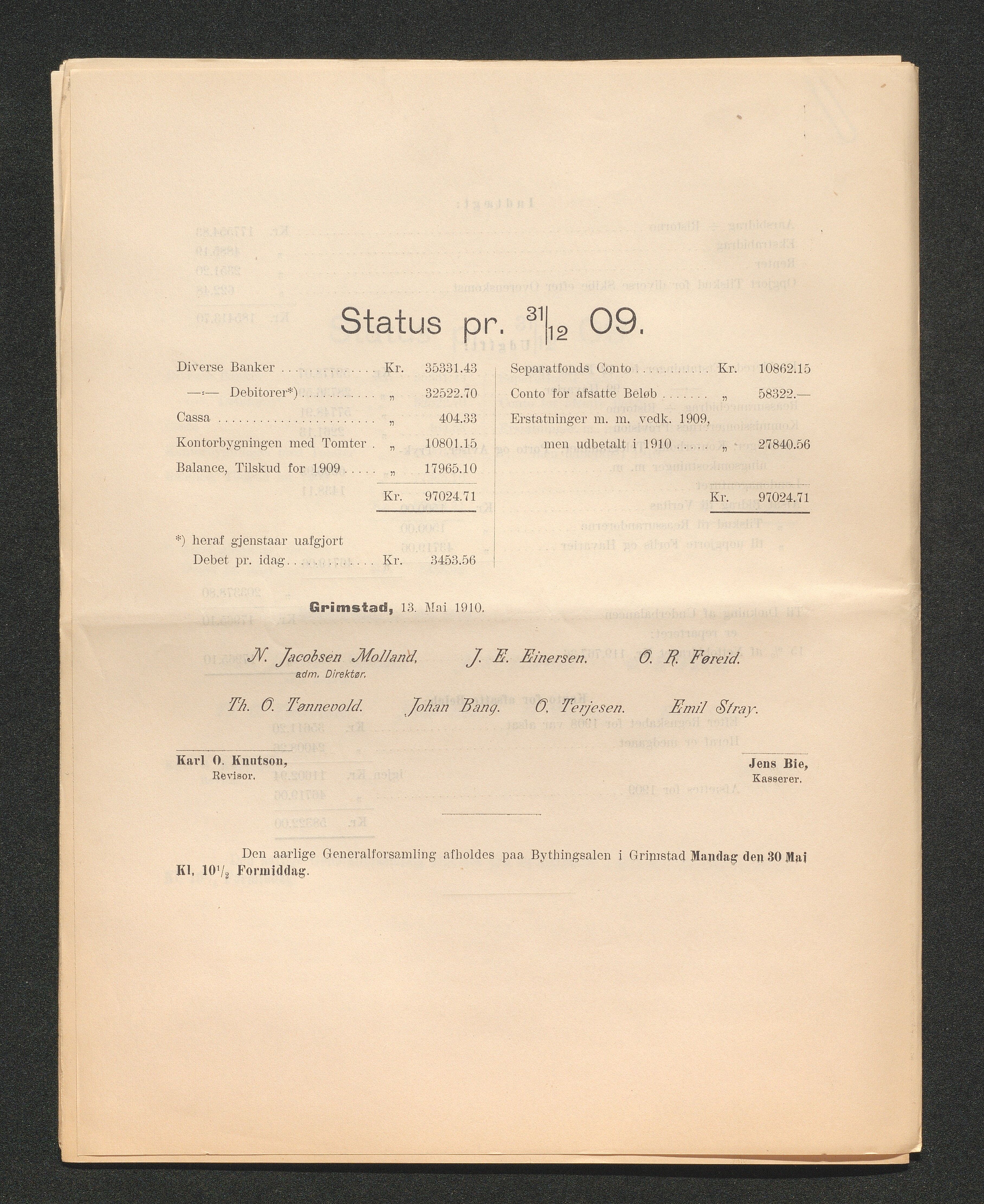 Agders Gjensidige Assuranceforening, AAKS/PA-1718/05/L0003: Regnskap, seilavdeling, pakkesak, 1890-1912