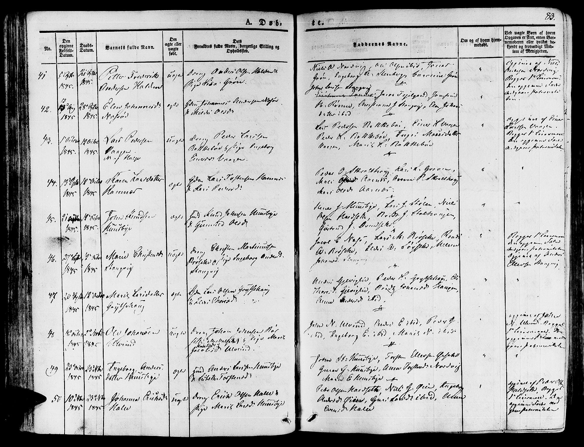 Ministerialprotokoller, klokkerbøker og fødselsregistre - Møre og Romsdal, AV/SAT-A-1454/592/L1024: Parish register (official) no. 592A03 /1, 1831-1849, p. 83