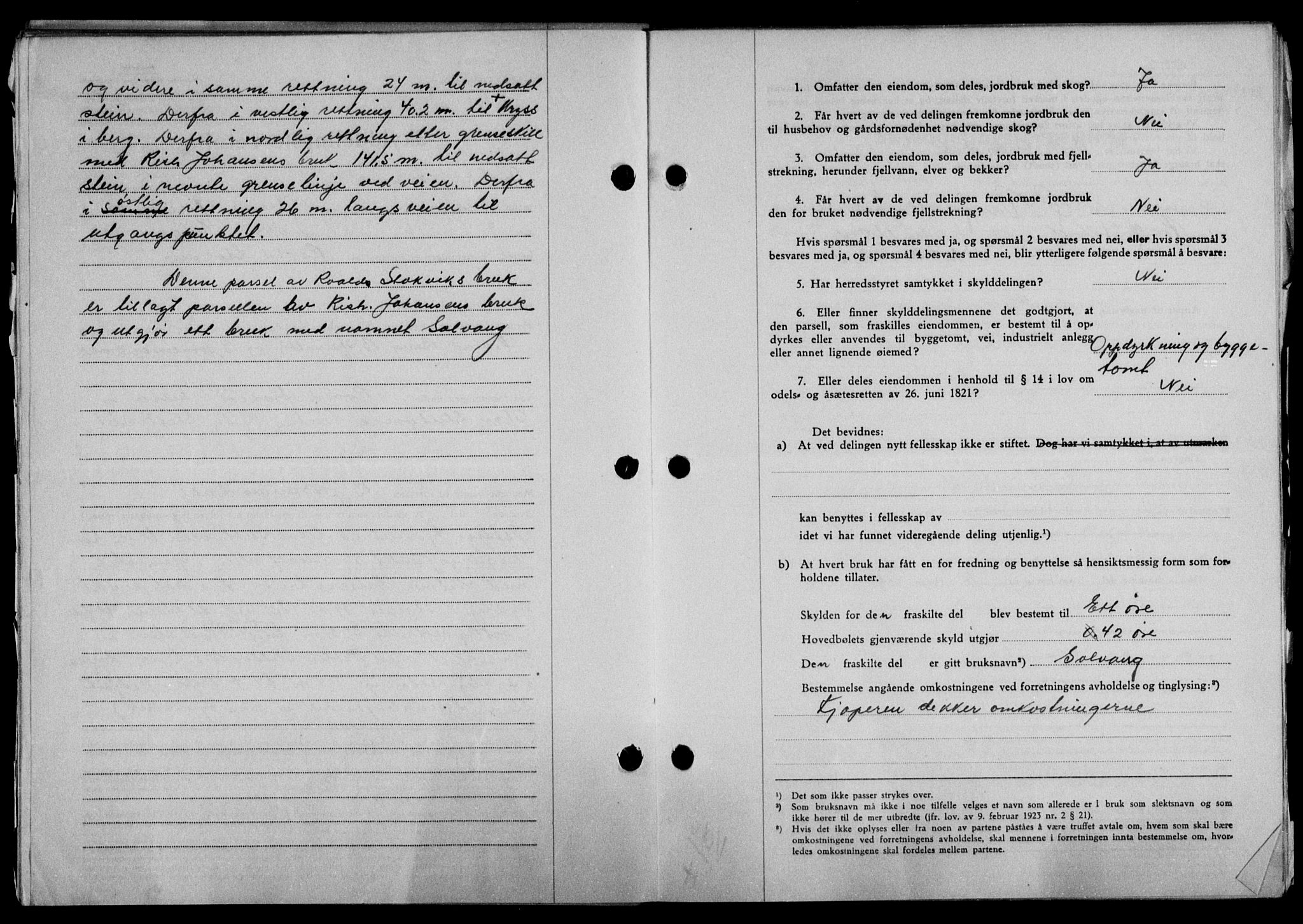 Lofoten sorenskriveri, SAT/A-0017/1/2/2C/L0015a: Mortgage book no. 15a, 1946-1947, Diary no: : 1820/1946