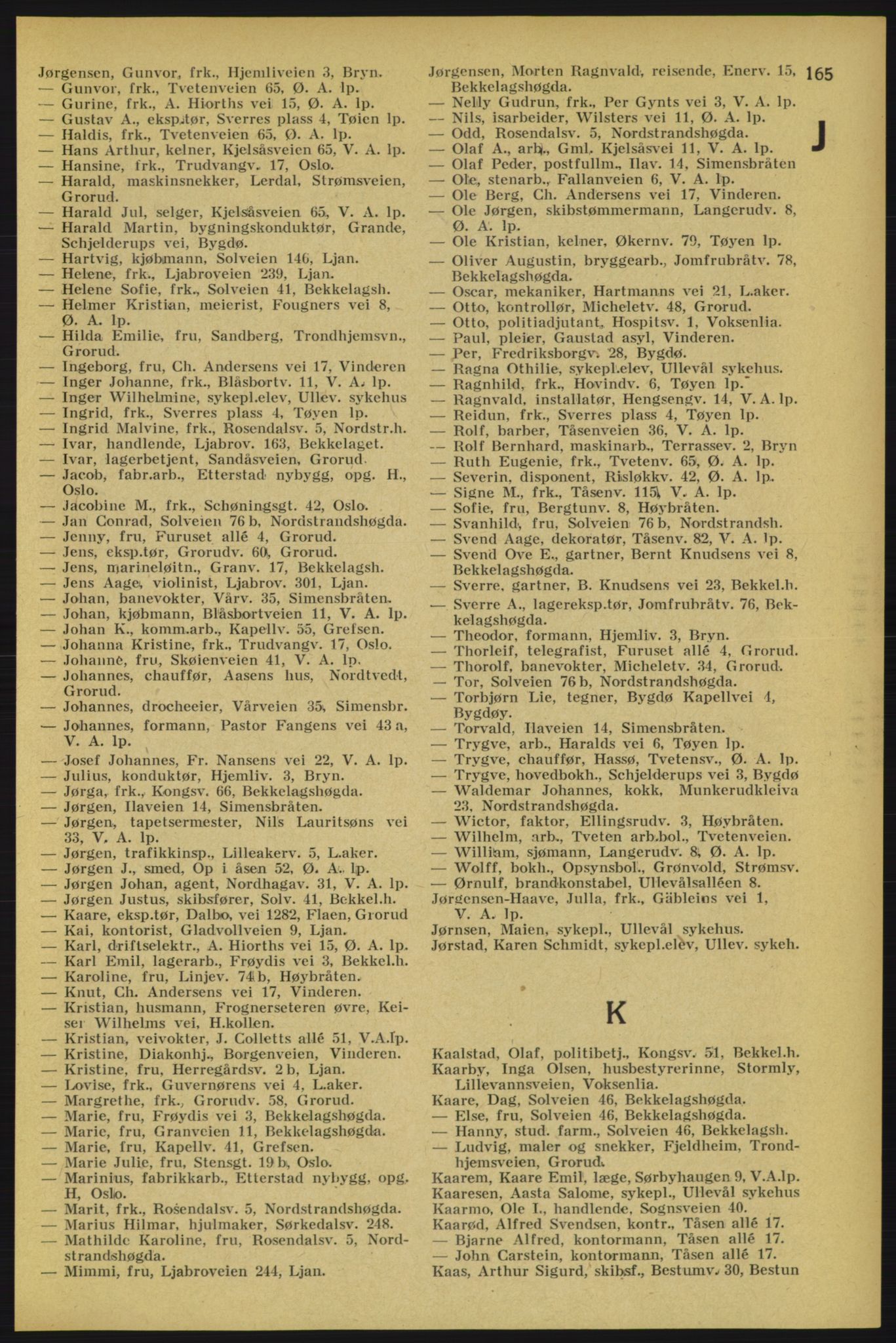 Aker adressebok/adressekalender, PUBL/001/A/005: Aker adressebok, 1934-1935, p. 165