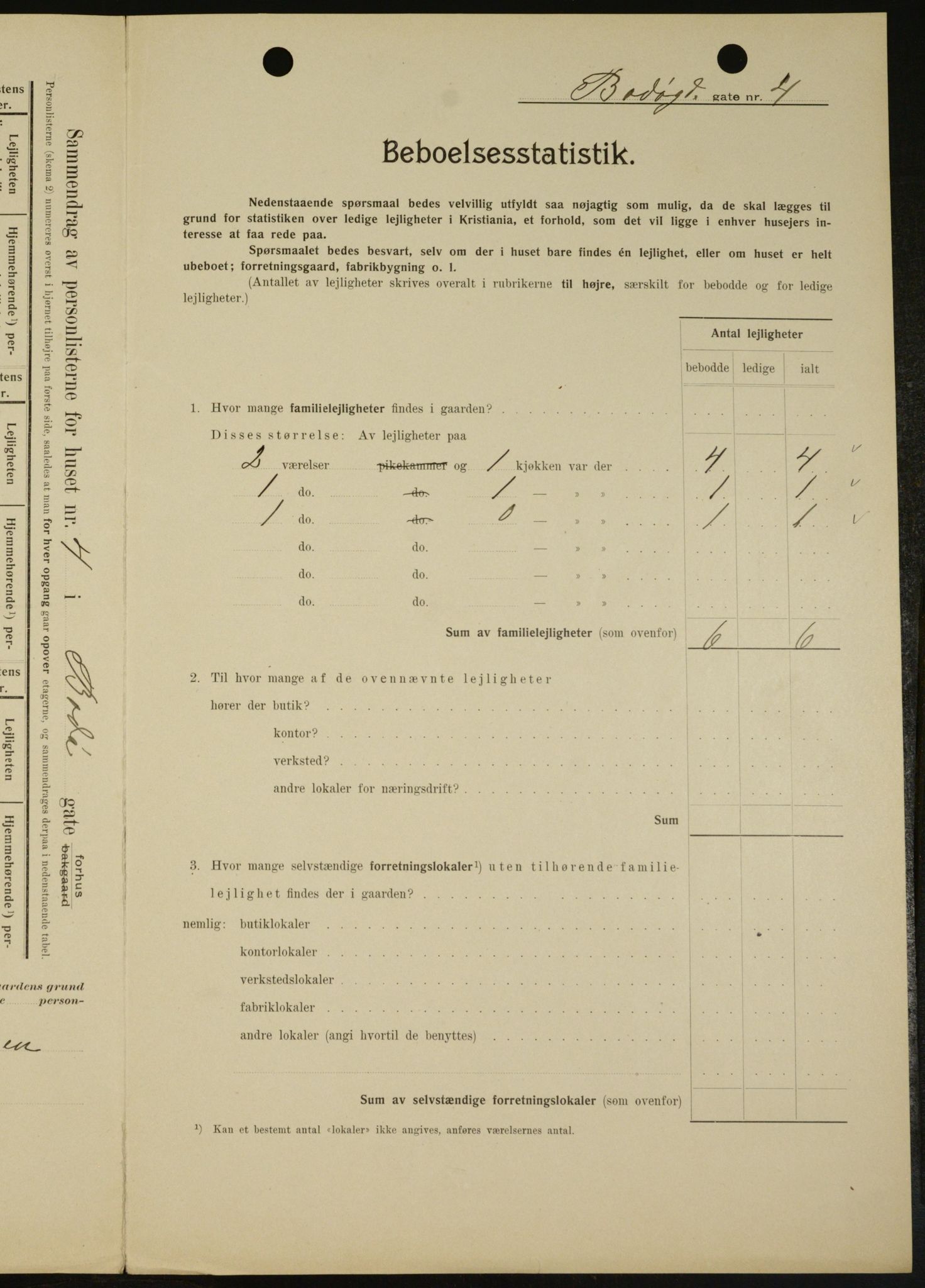 OBA, Municipal Census 1909 for Kristiania, 1909, p. 6267