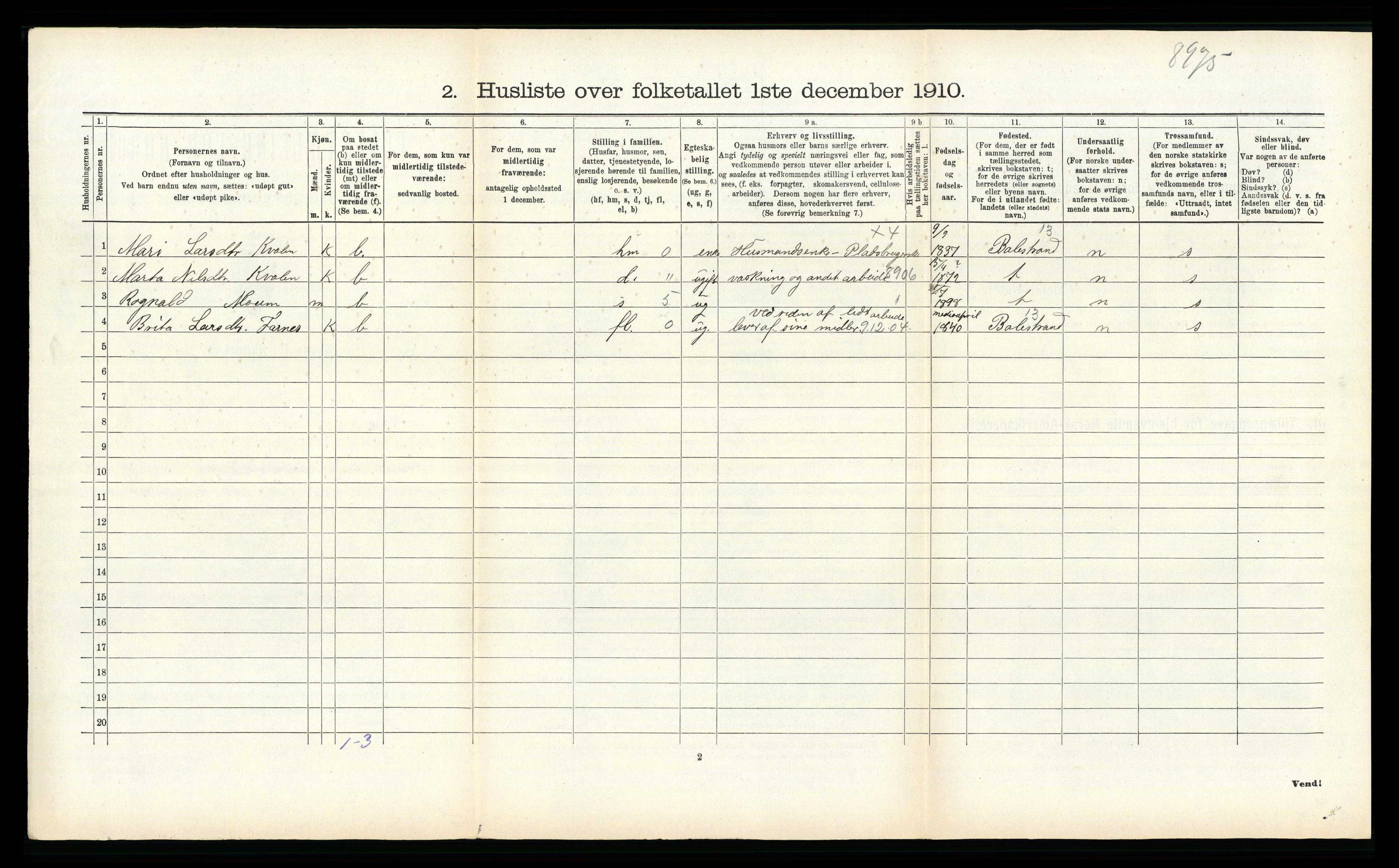 RA, 1910 census for Leikanger, 1910, p. 415