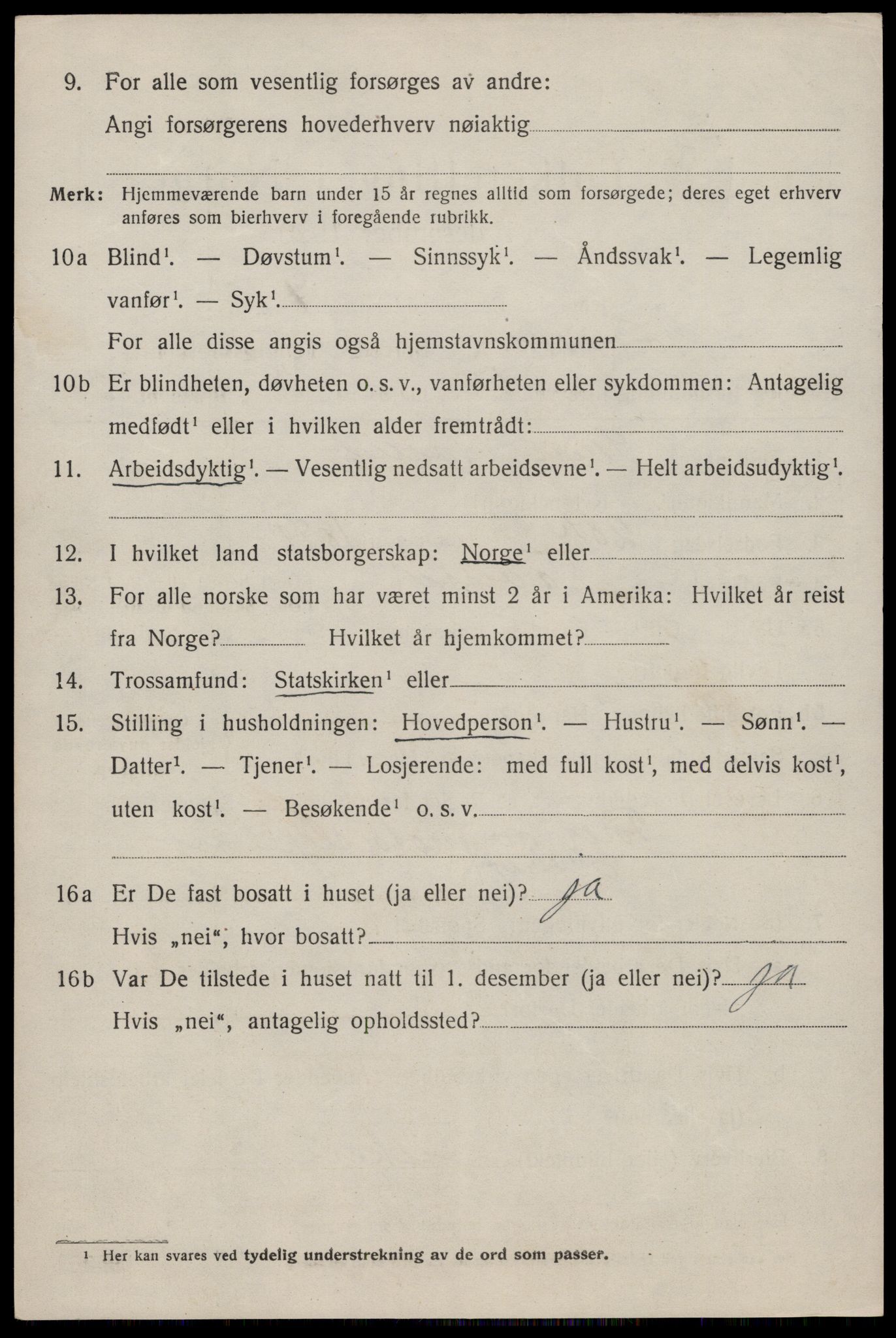 SAST, 1920 census for Torvastad, 1920, p. 3609