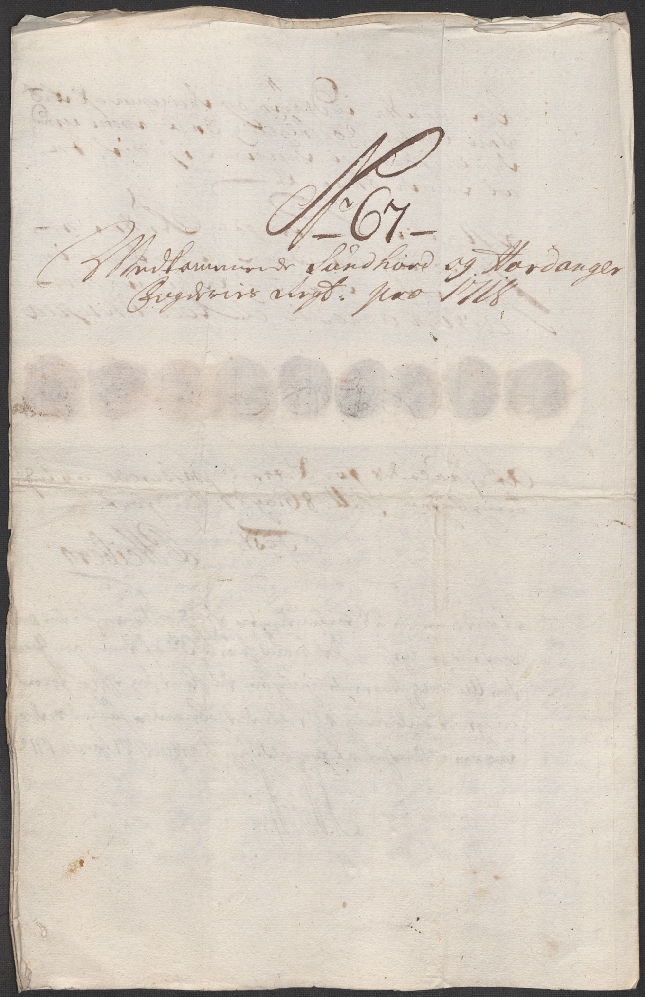 Rentekammeret inntil 1814, Reviderte regnskaper, Fogderegnskap, AV/RA-EA-4092/R48/L2996: Fogderegnskap Sunnhordland og Hardanger, 1718, p. 70