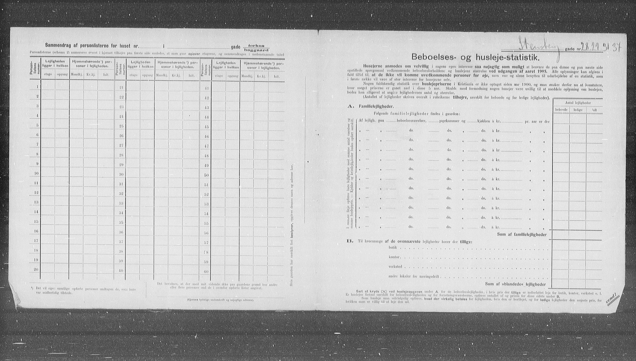 OBA, Municipal Census 1905 for Kristiania, 1905, p. 52325