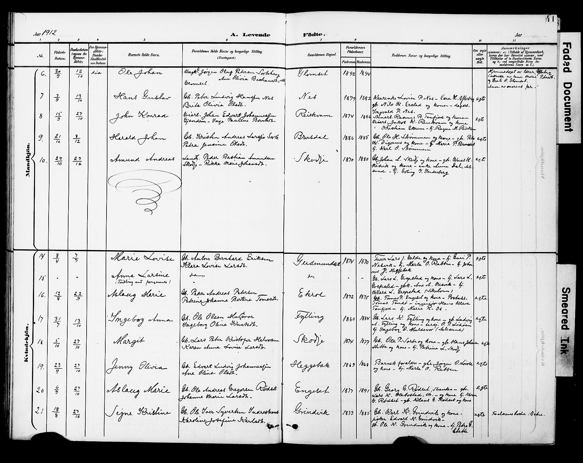 Ministerialprotokoller, klokkerbøker og fødselsregistre - Møre og Romsdal, AV/SAT-A-1454/524/L0366: Parish register (copy) no. 524C07, 1900-1931, p. 41