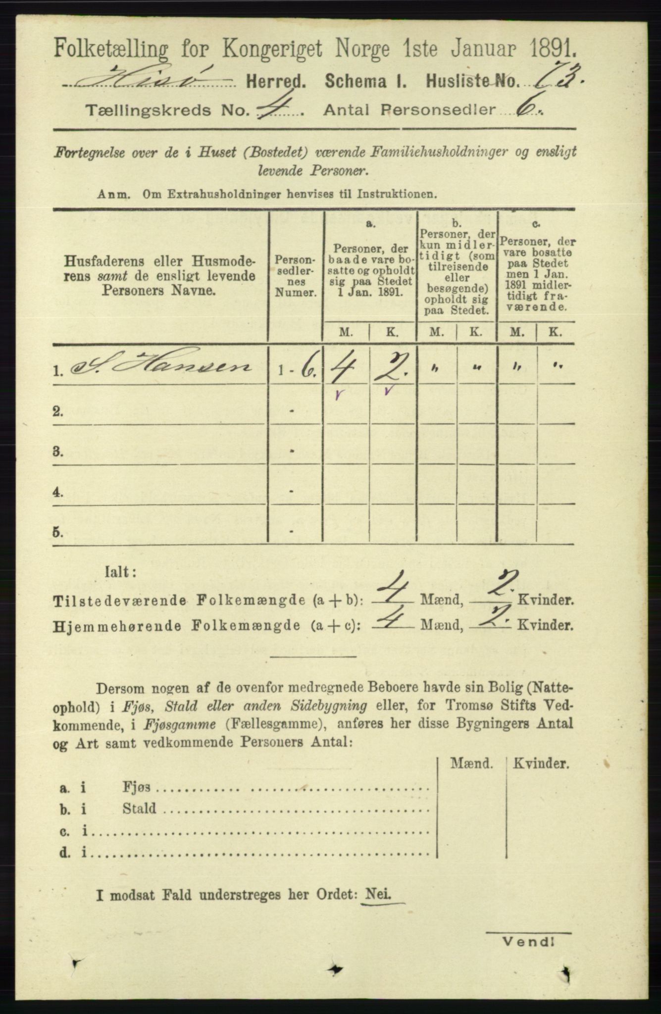 RA, 1891 census for 0922 Hisøy, 1891, p. 3302