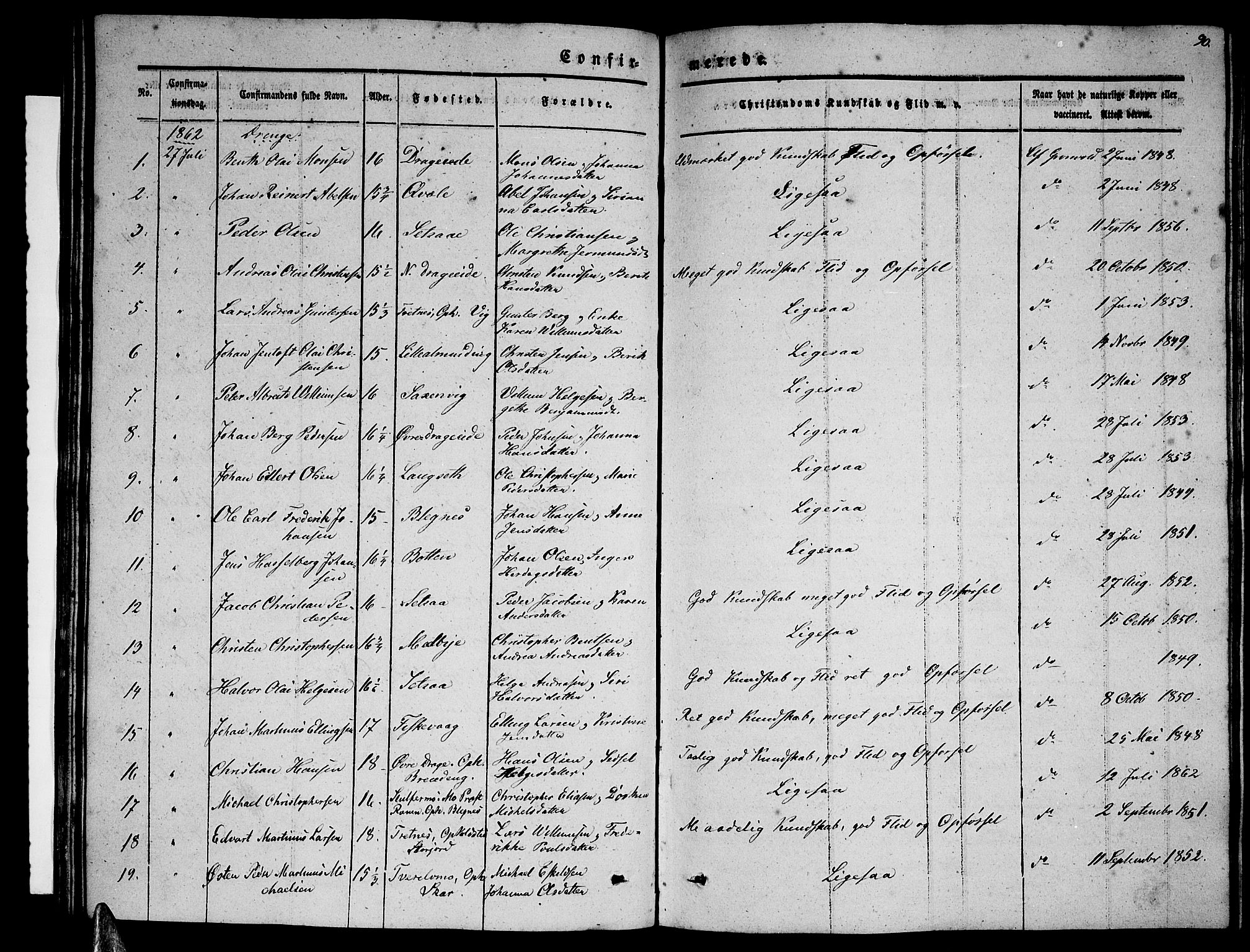 Ministerialprotokoller, klokkerbøker og fødselsregistre - Nordland, SAT/A-1459/847/L0678: Parish register (copy) no. 847C06, 1854-1870, p. 90