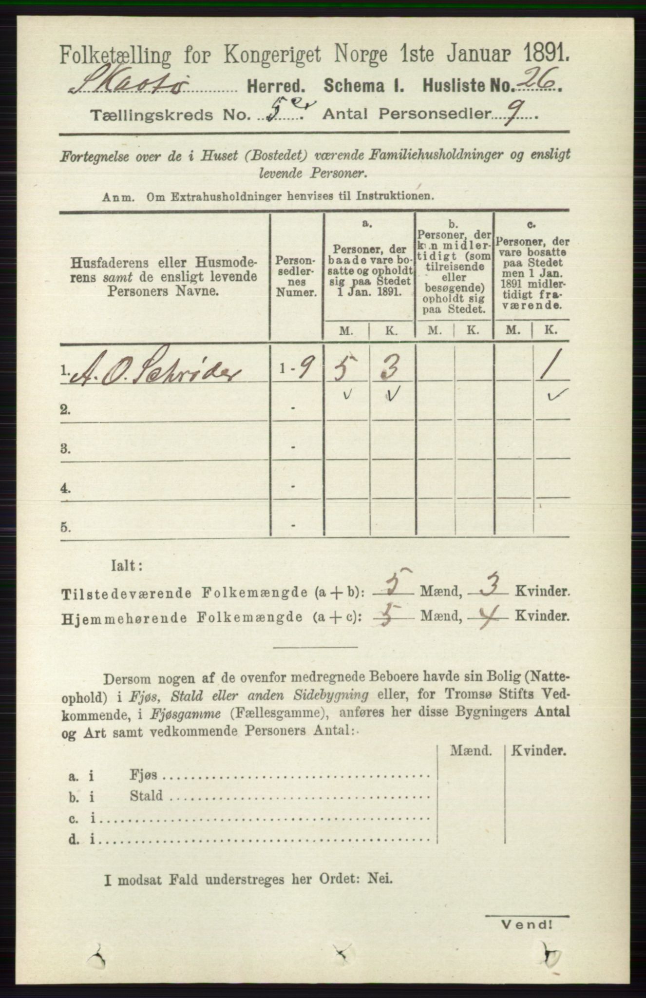 RA, 1891 census for 0815 Skåtøy, 1891, p. 2661