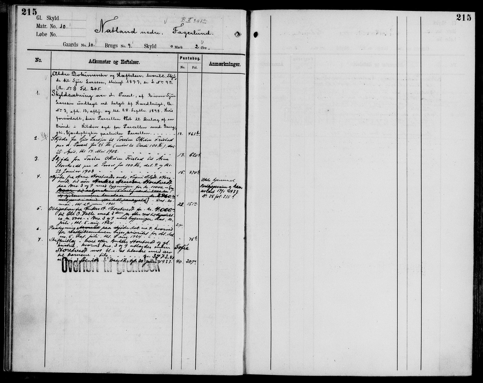 Midhordland sorenskriveri, AV/SAB-A-3001/1/G/Ga/Gab/L0050: Mortgage register no. II.A.b.50, p. 215