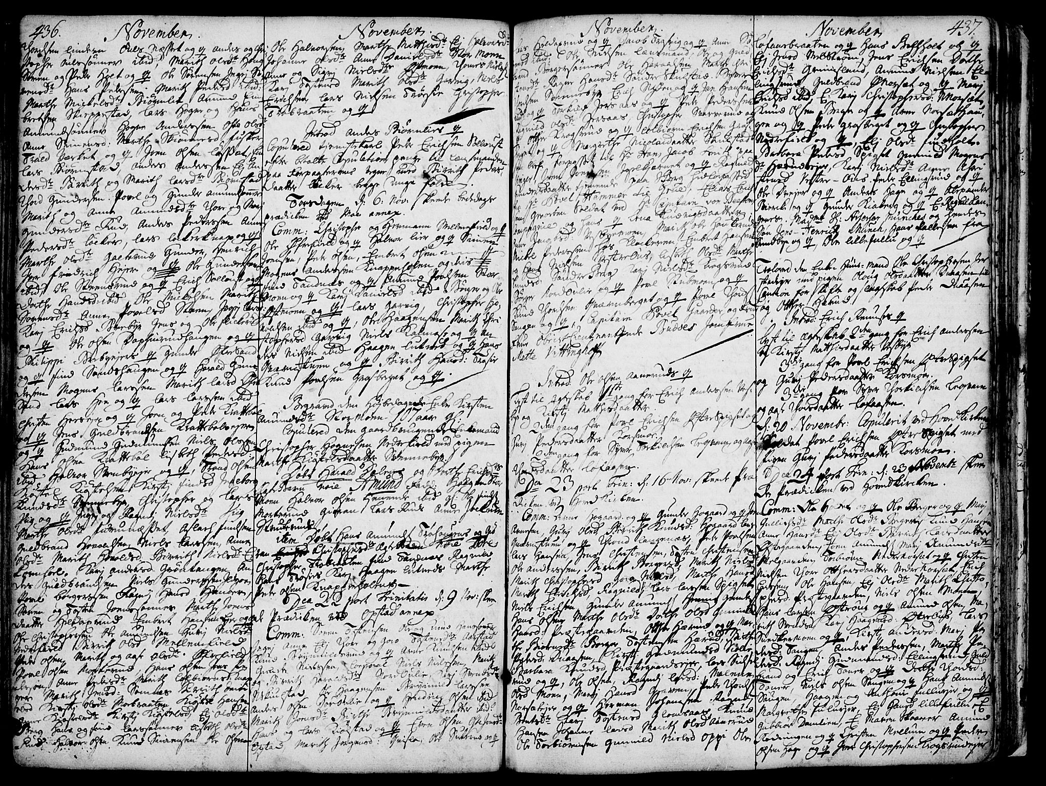 Strøm-Odalen prestekontor, AV/SAH-PREST-028/H/Ha/Haa/L0002: Parish register (official) no. 2, 1716-1740, p. 436-437