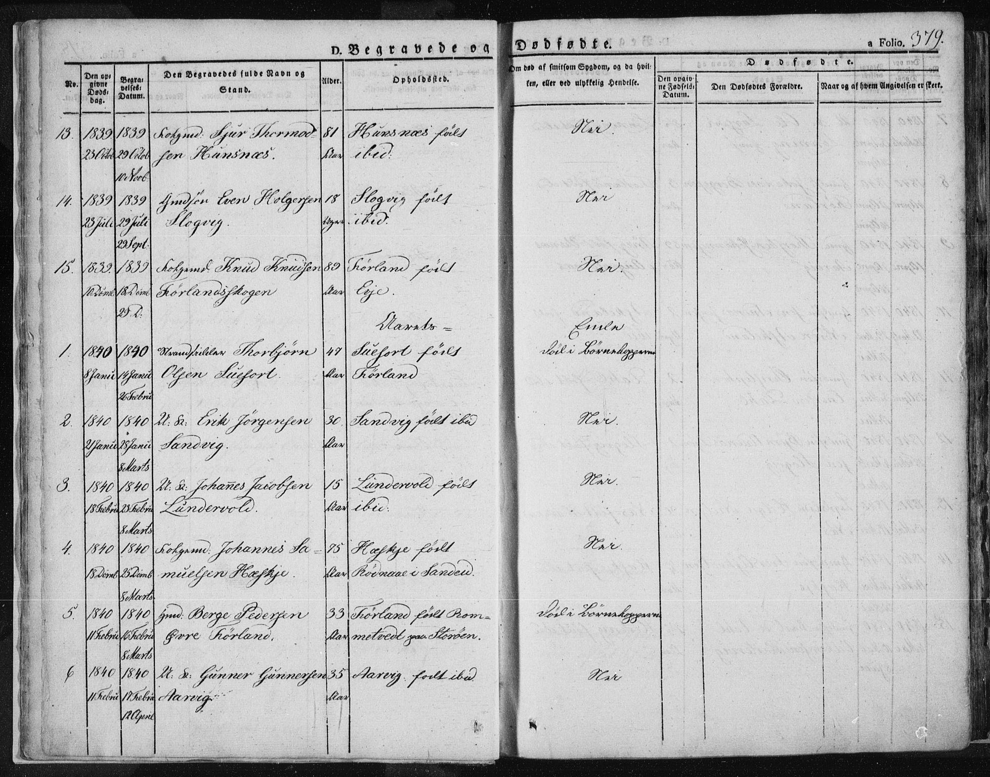 Tysvær sokneprestkontor, SAST/A -101864/H/Ha/Haa/L0001: Parish register (official) no. A 1.2, 1831-1856, p. 379