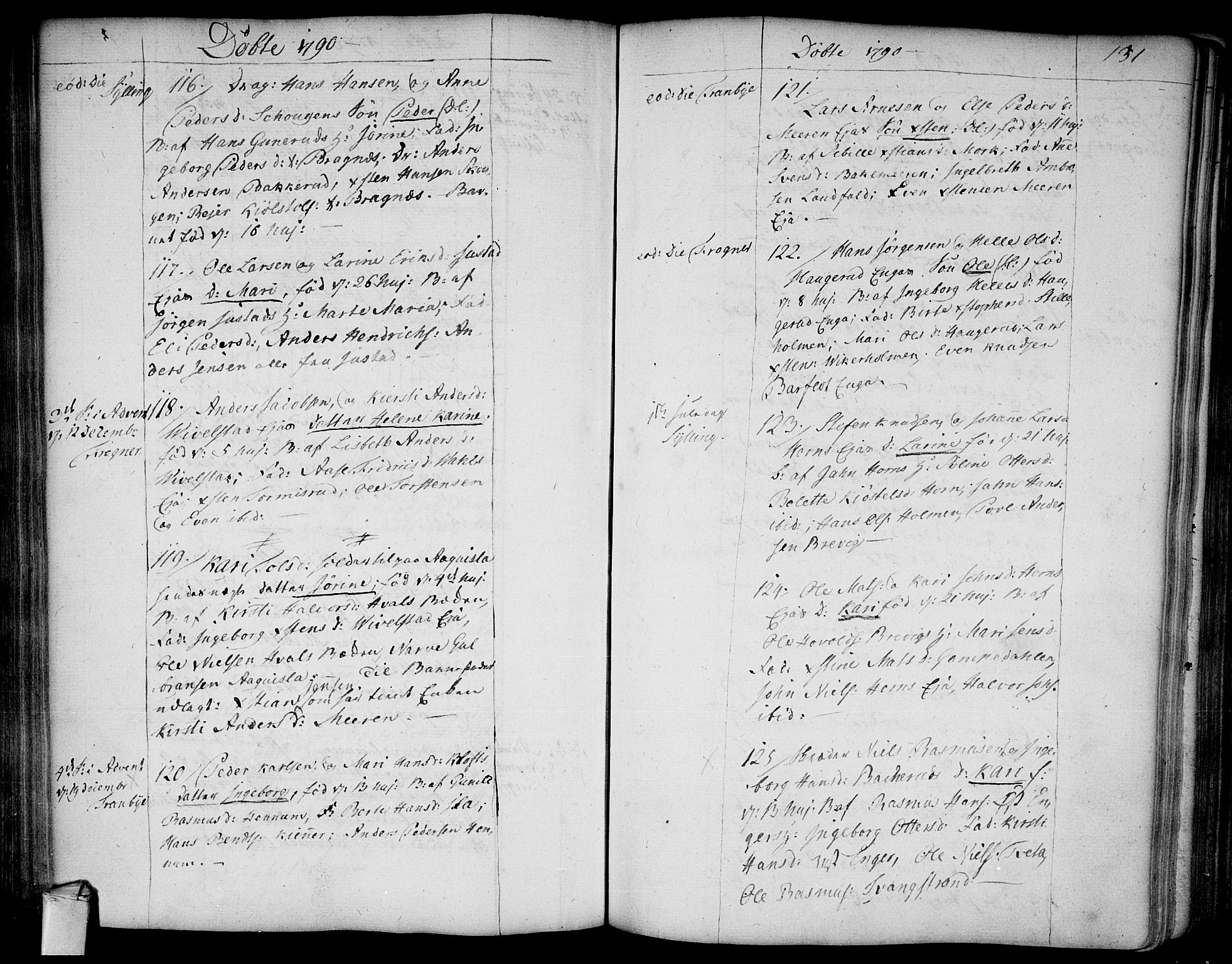 Lier kirkebøker, SAKO/A-230/F/Fa/L0006: Parish register (official) no. I 6, 1777-1794, p. 131