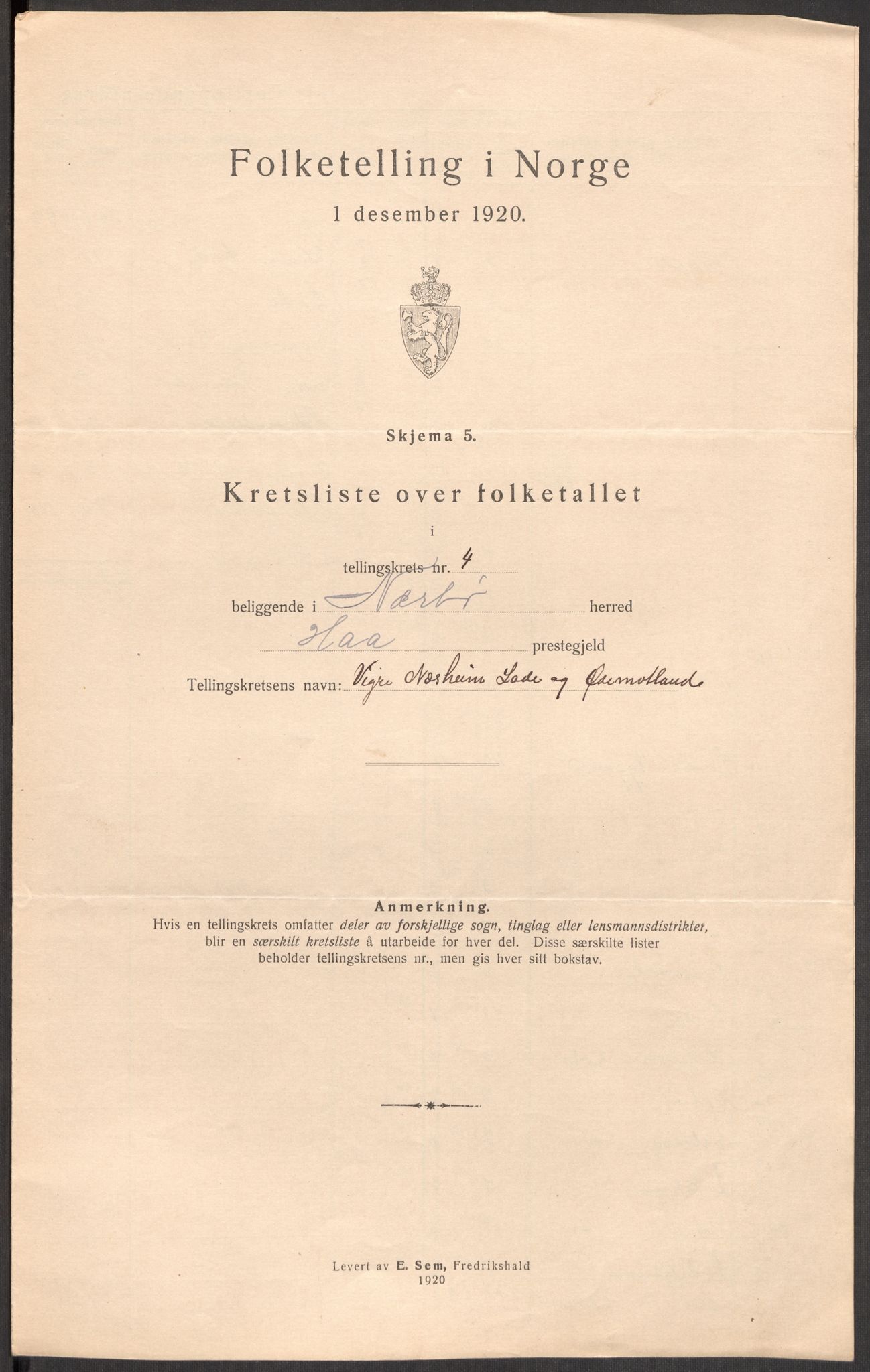 SAST, 1920 census for Nærbø, 1920, p. 16