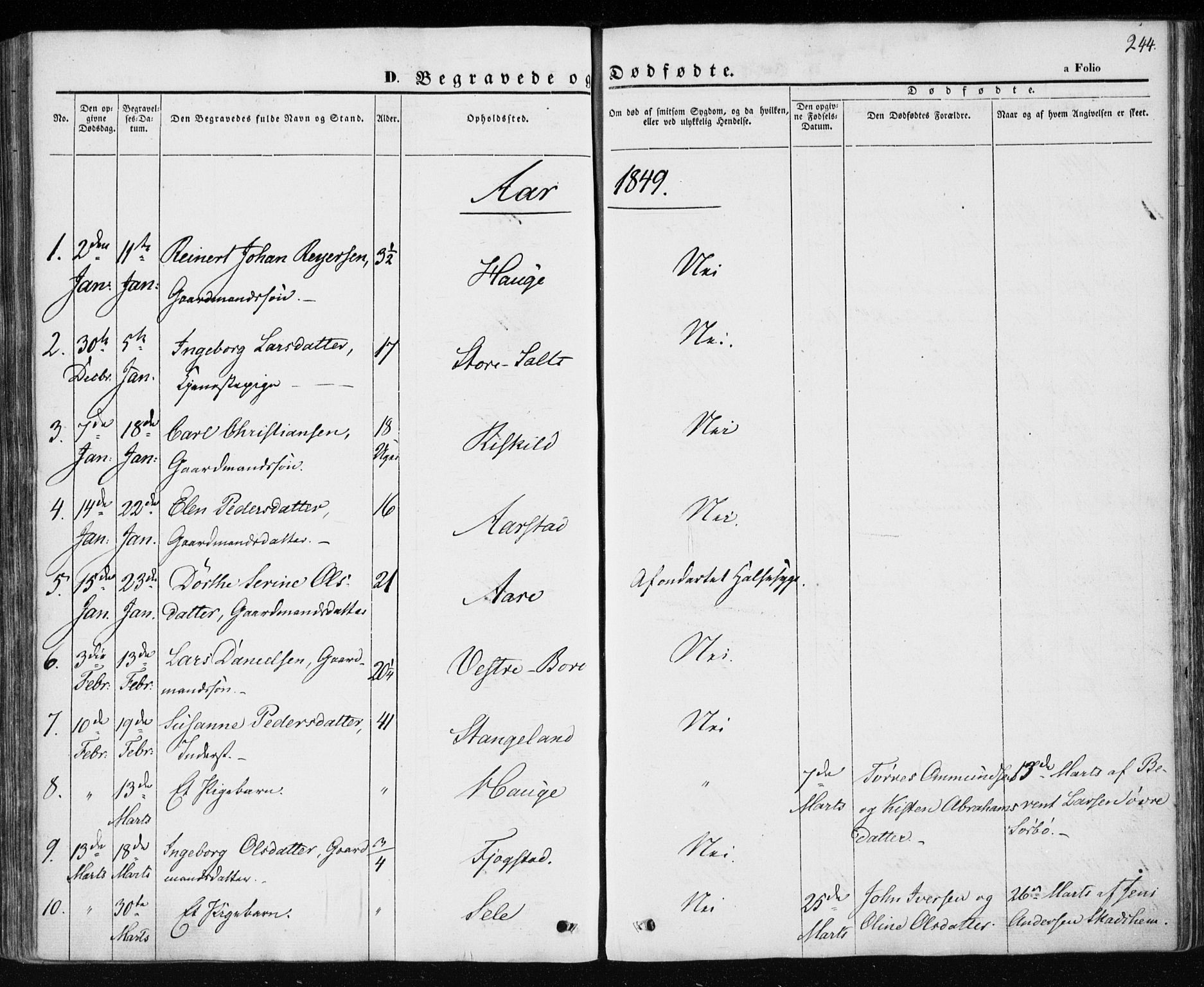 Klepp sokneprestkontor, SAST/A-101803/001/3/30BA/L0004: Parish register (official) no. A 4, 1842-1852, p. 244