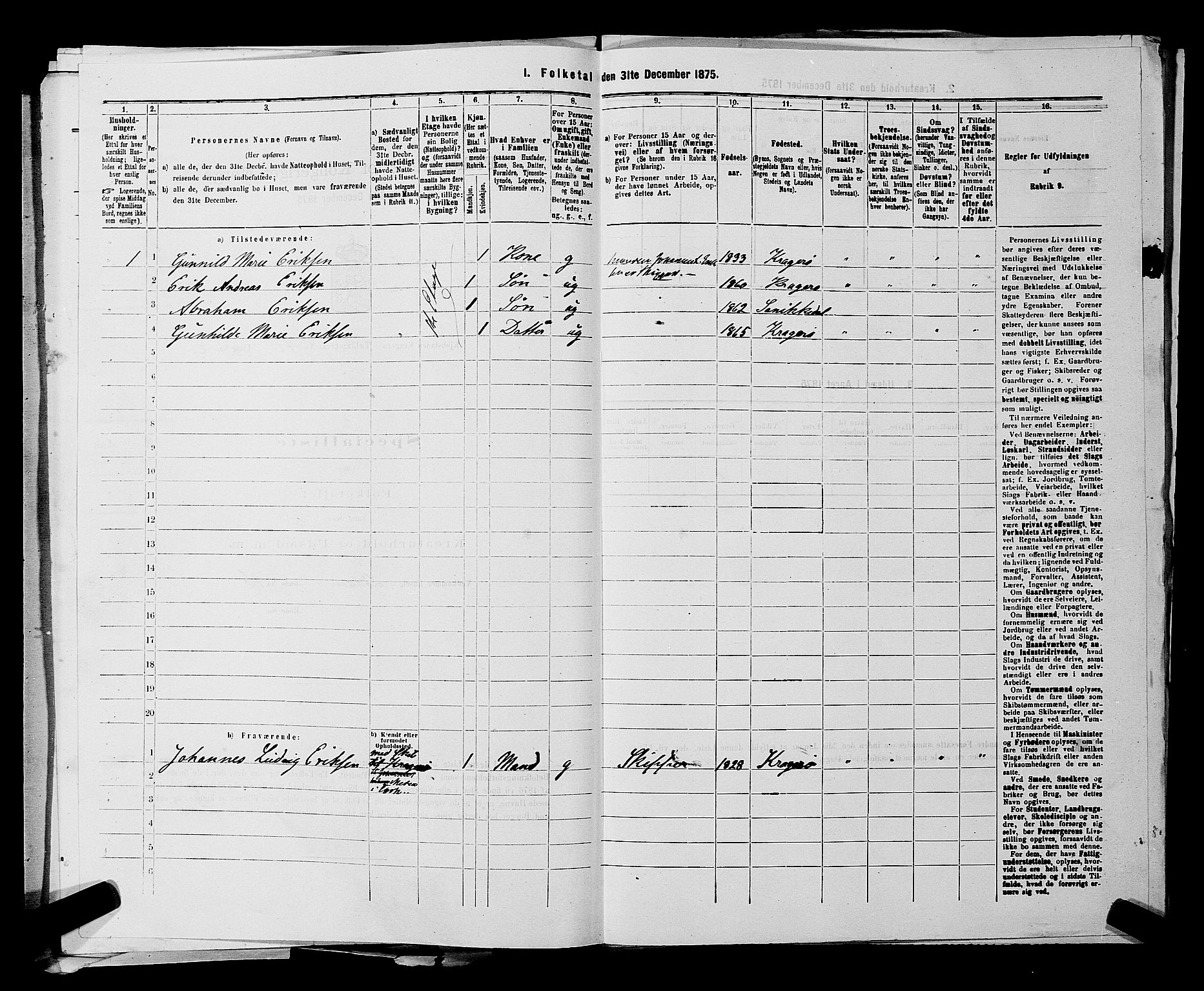 SAKO, 1875 census for 0801P Kragerø, 1875, p. 921