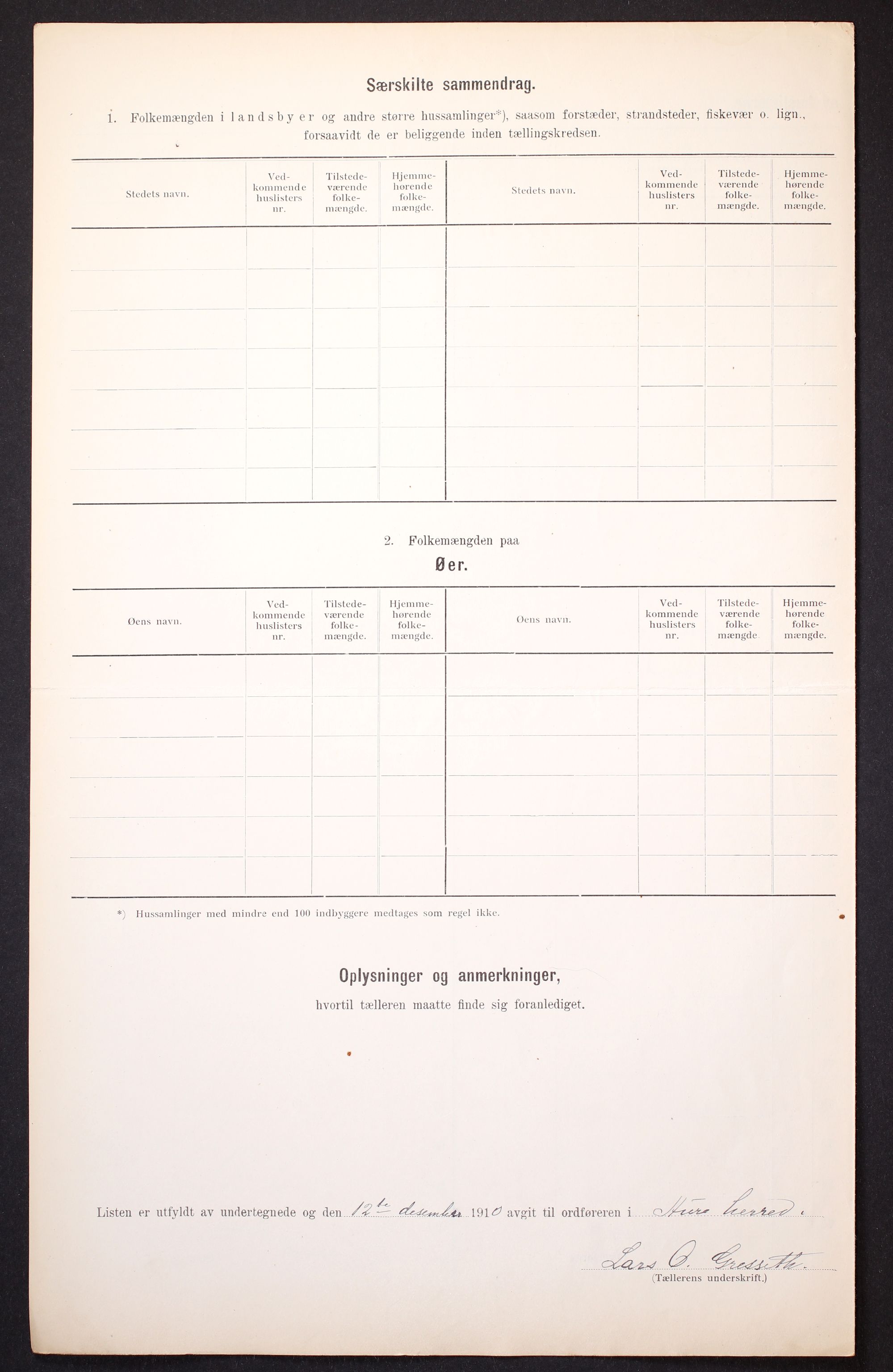 RA, 1910 census for Aure, 1910, p. 6