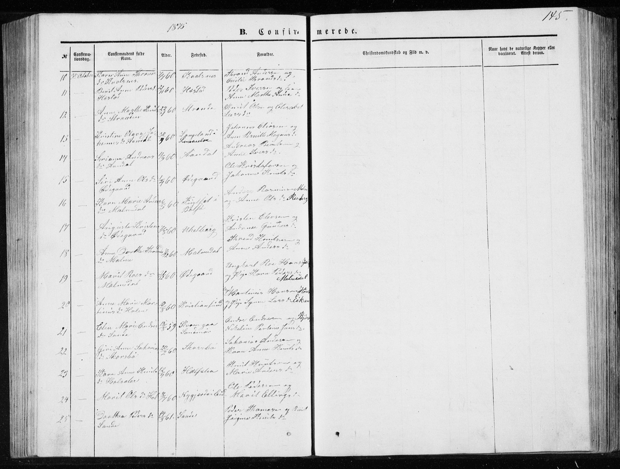 Ministerialprotokoller, klokkerbøker og fødselsregistre - Møre og Romsdal, AV/SAT-A-1454/565/L0754: Parish register (copy) no. 565C03, 1870-1896, p. 145