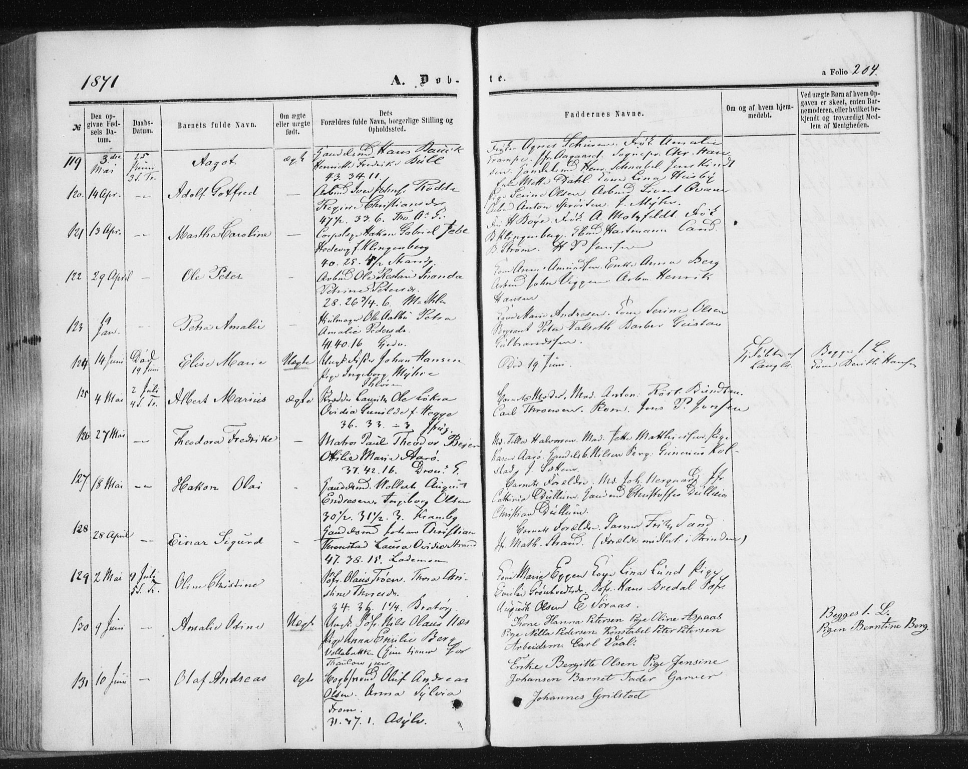 Ministerialprotokoller, klokkerbøker og fødselsregistre - Sør-Trøndelag, SAT/A-1456/602/L0115: Parish register (official) no. 602A13, 1860-1872, p. 204