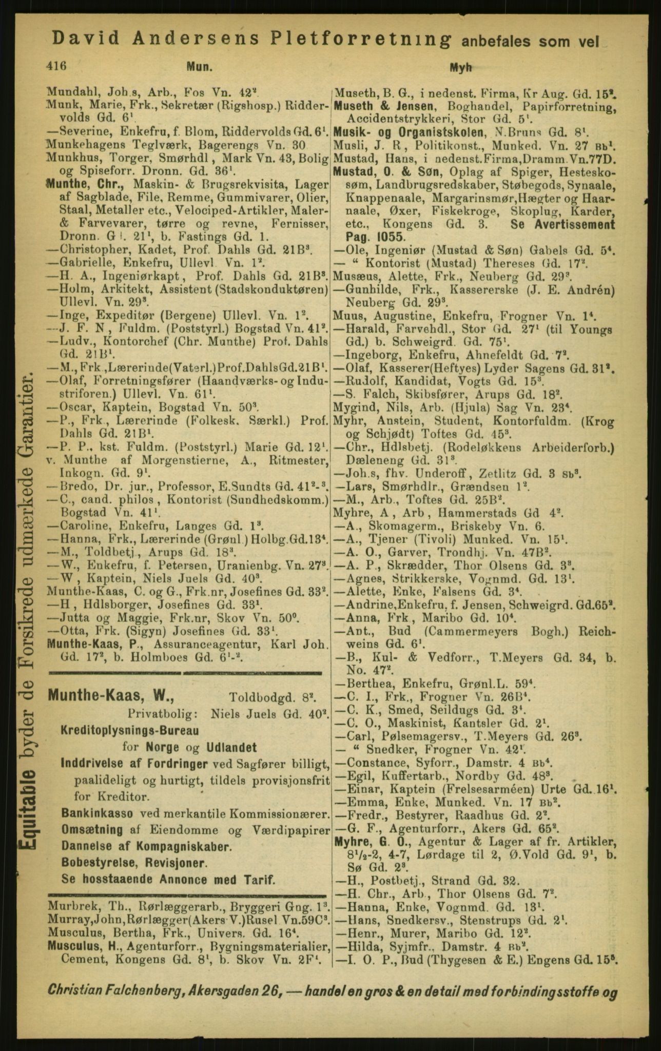 Kristiania/Oslo adressebok, PUBL/-, 1897, p. 416