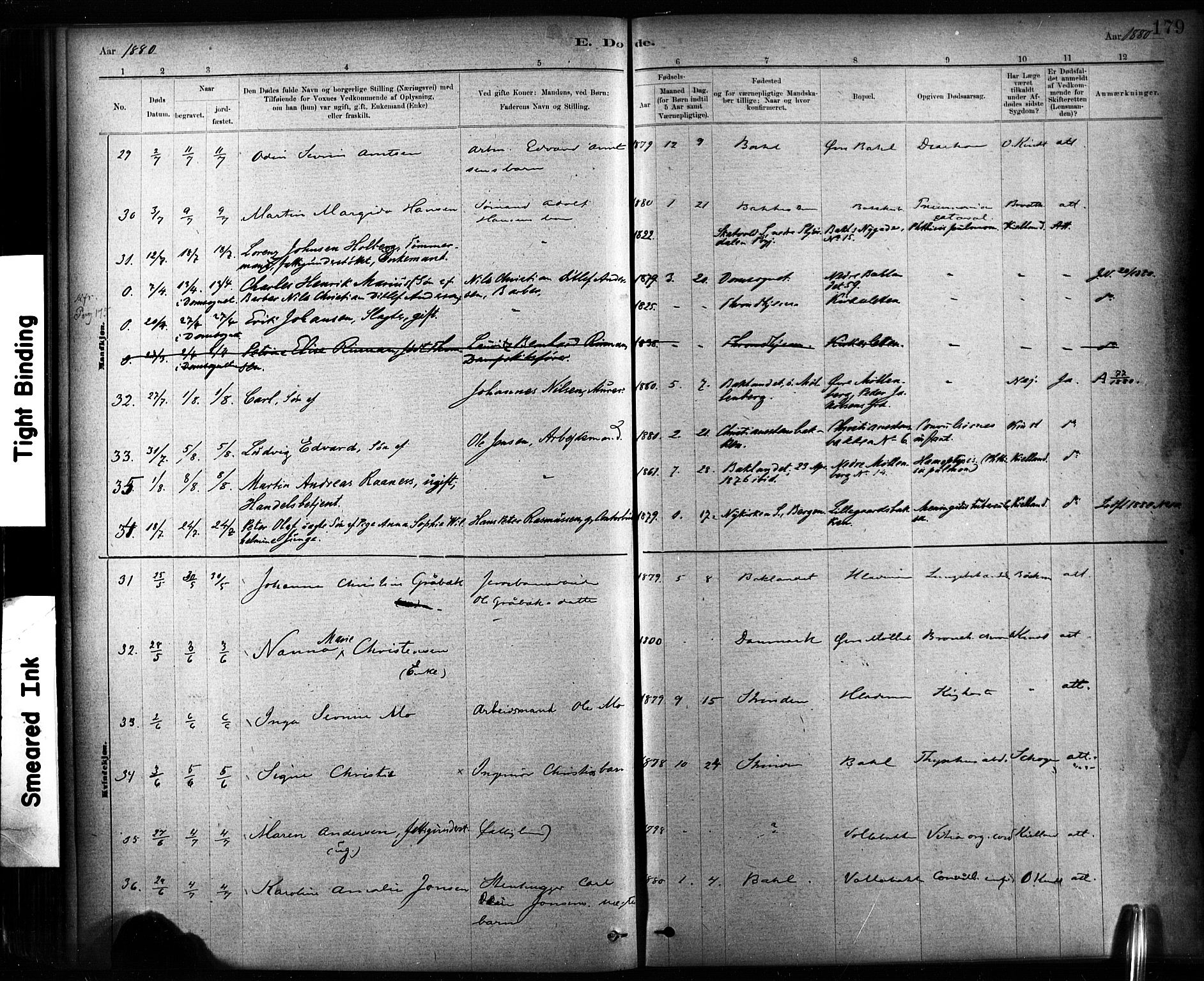 Ministerialprotokoller, klokkerbøker og fødselsregistre - Sør-Trøndelag, AV/SAT-A-1456/604/L0189: Parish register (official) no. 604A10, 1878-1892, p. 179