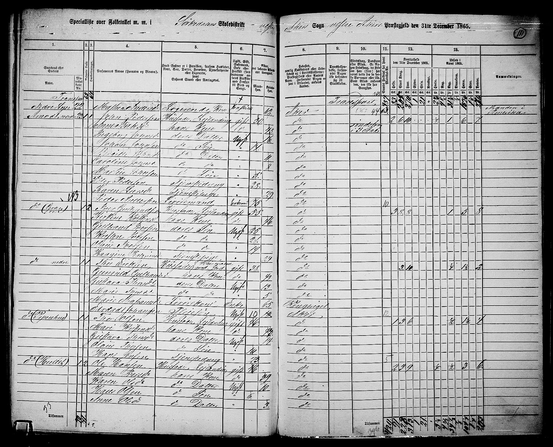 RA, 1865 census for Vestre Aker, 1865, p. 104