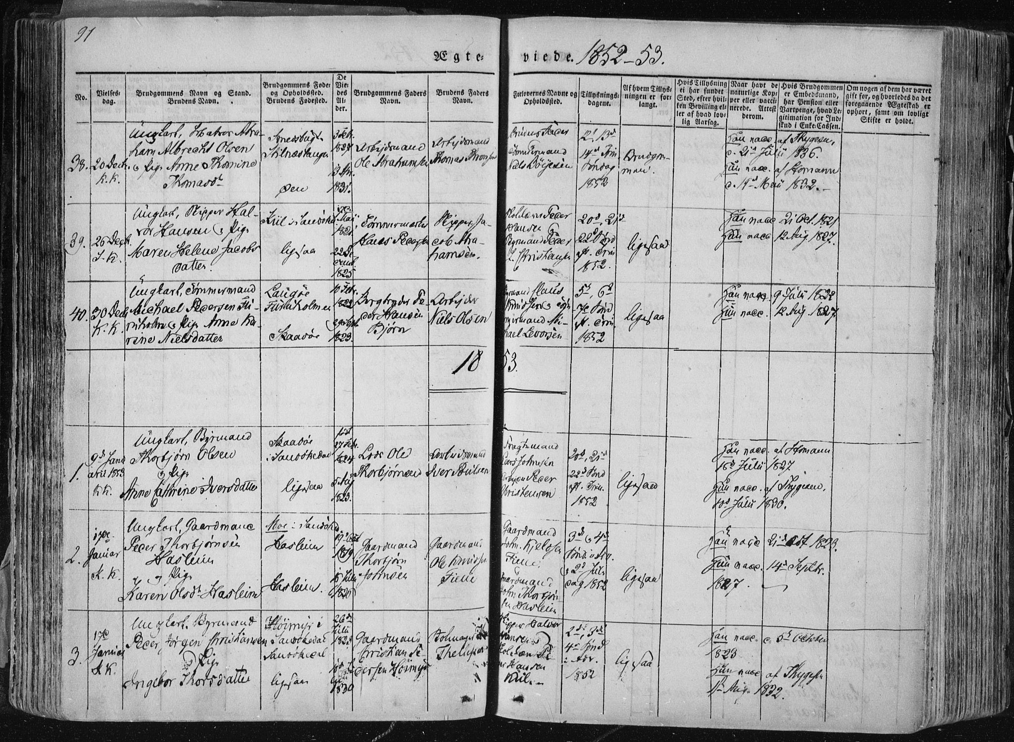 Sannidal kirkebøker, AV/SAKO-A-296/F/Fa/L0007: Parish register (official) no. 7, 1831-1854, p. 91