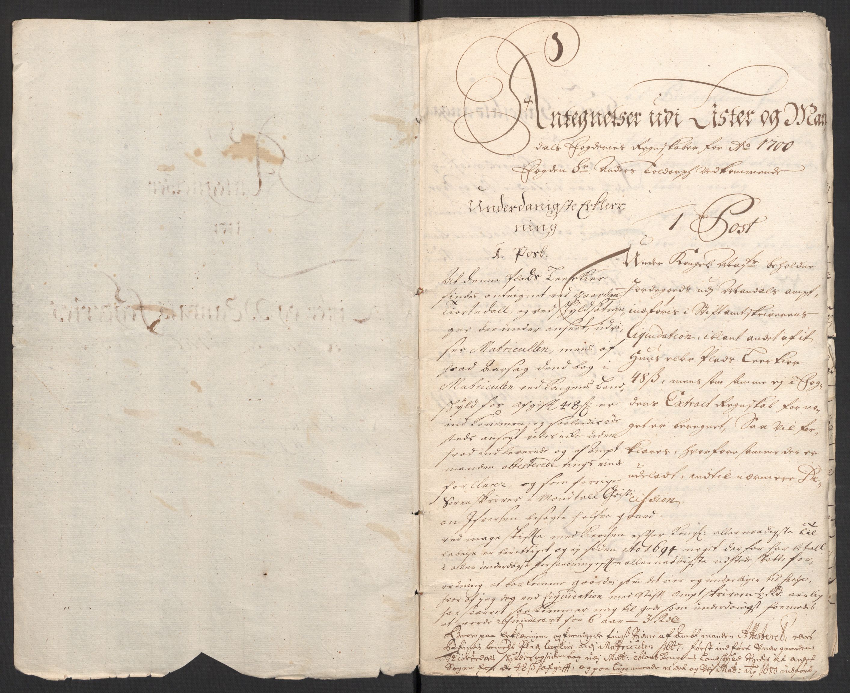 Rentekammeret inntil 1814, Reviderte regnskaper, Fogderegnskap, AV/RA-EA-4092/R43/L2548: Fogderegnskap Lista og Mandal, 1700, p. 278