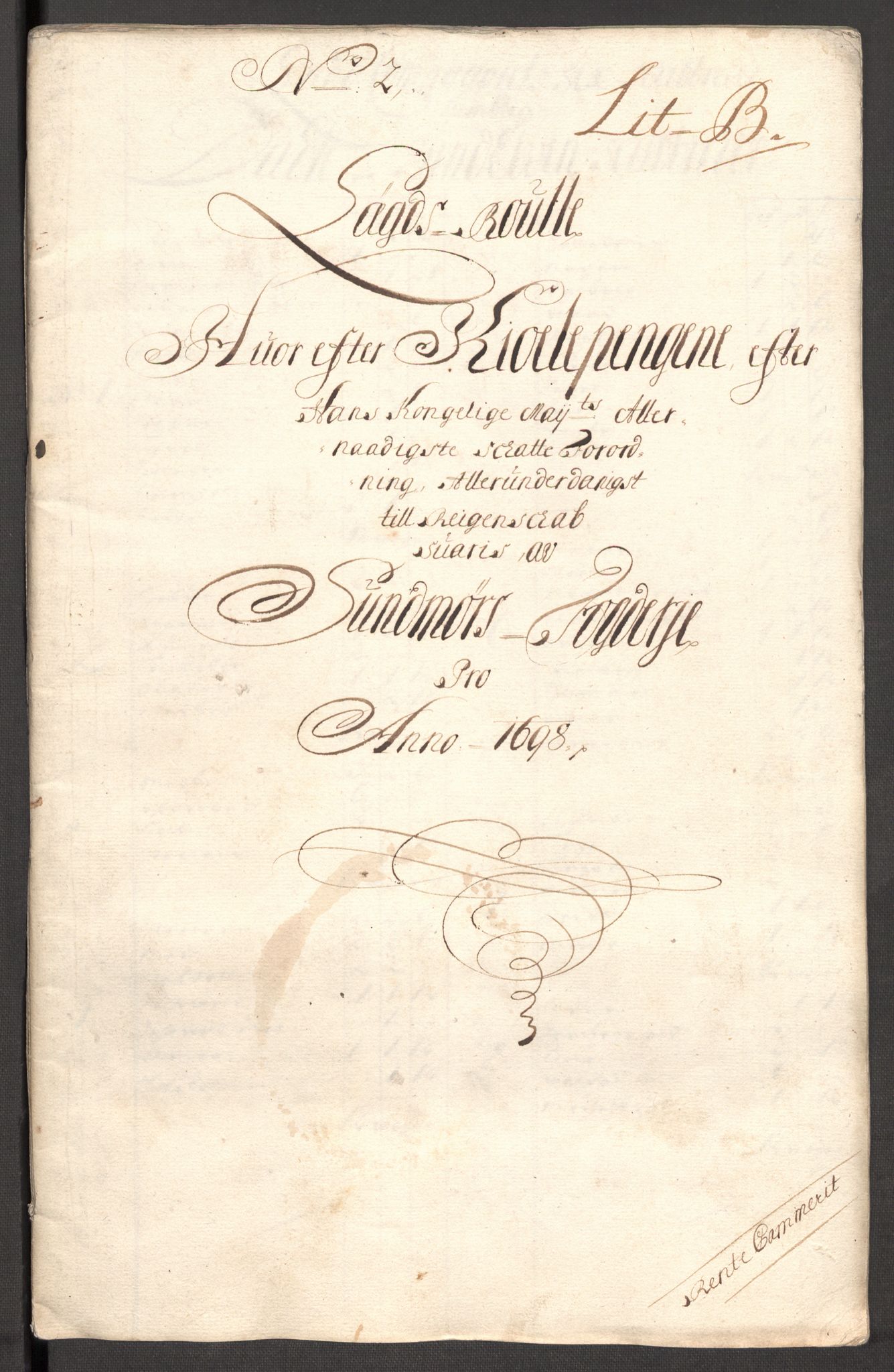 Rentekammeret inntil 1814, Reviderte regnskaper, Fogderegnskap, RA/EA-4092/R54/L3556: Fogderegnskap Sunnmøre, 1696-1698, p. 312