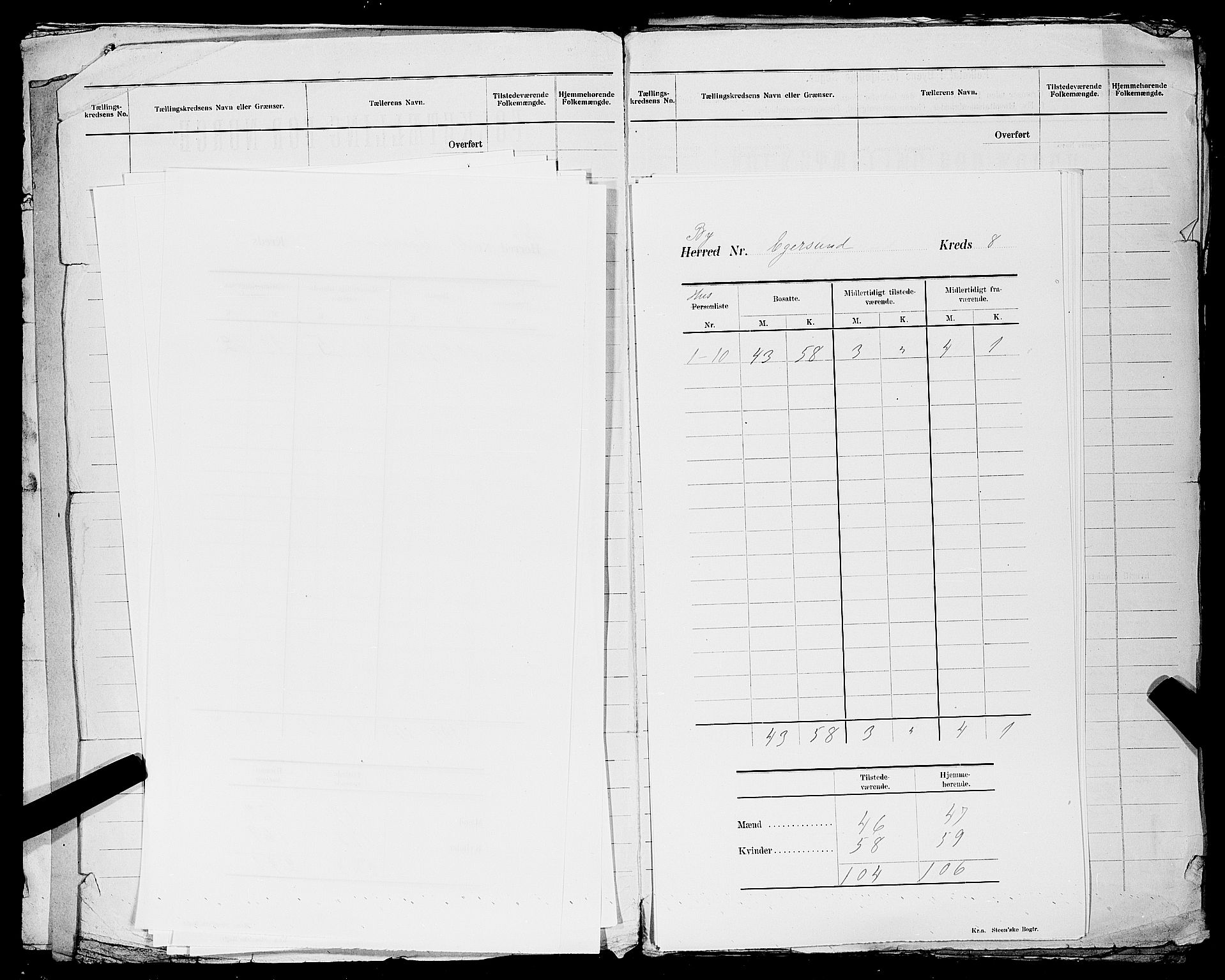 SAST, 1900 census for Egersund, 1900, p. 11