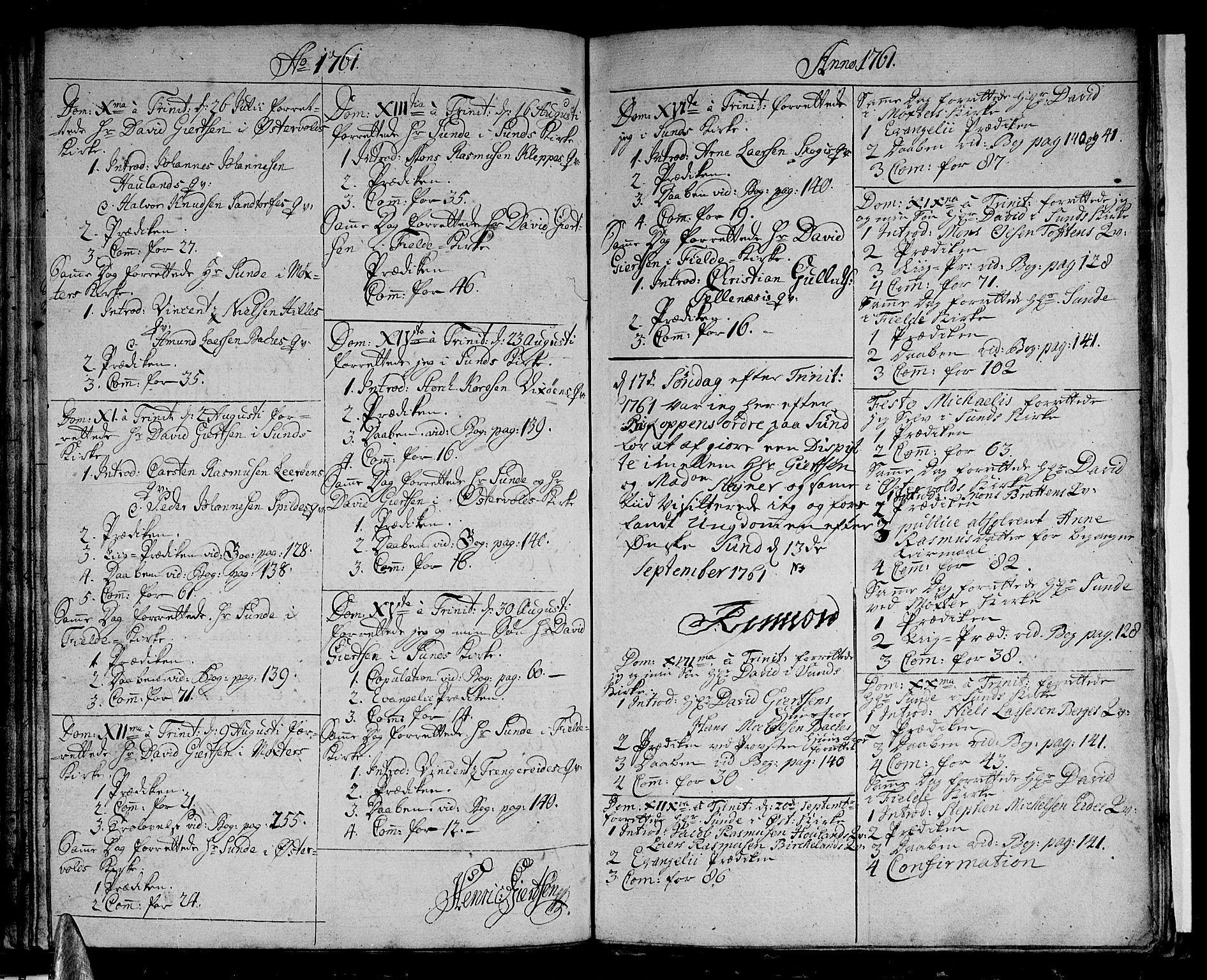 Sund sokneprestembete, AV/SAB-A-99930: Parish register (official) no. A 3, 1740-1769