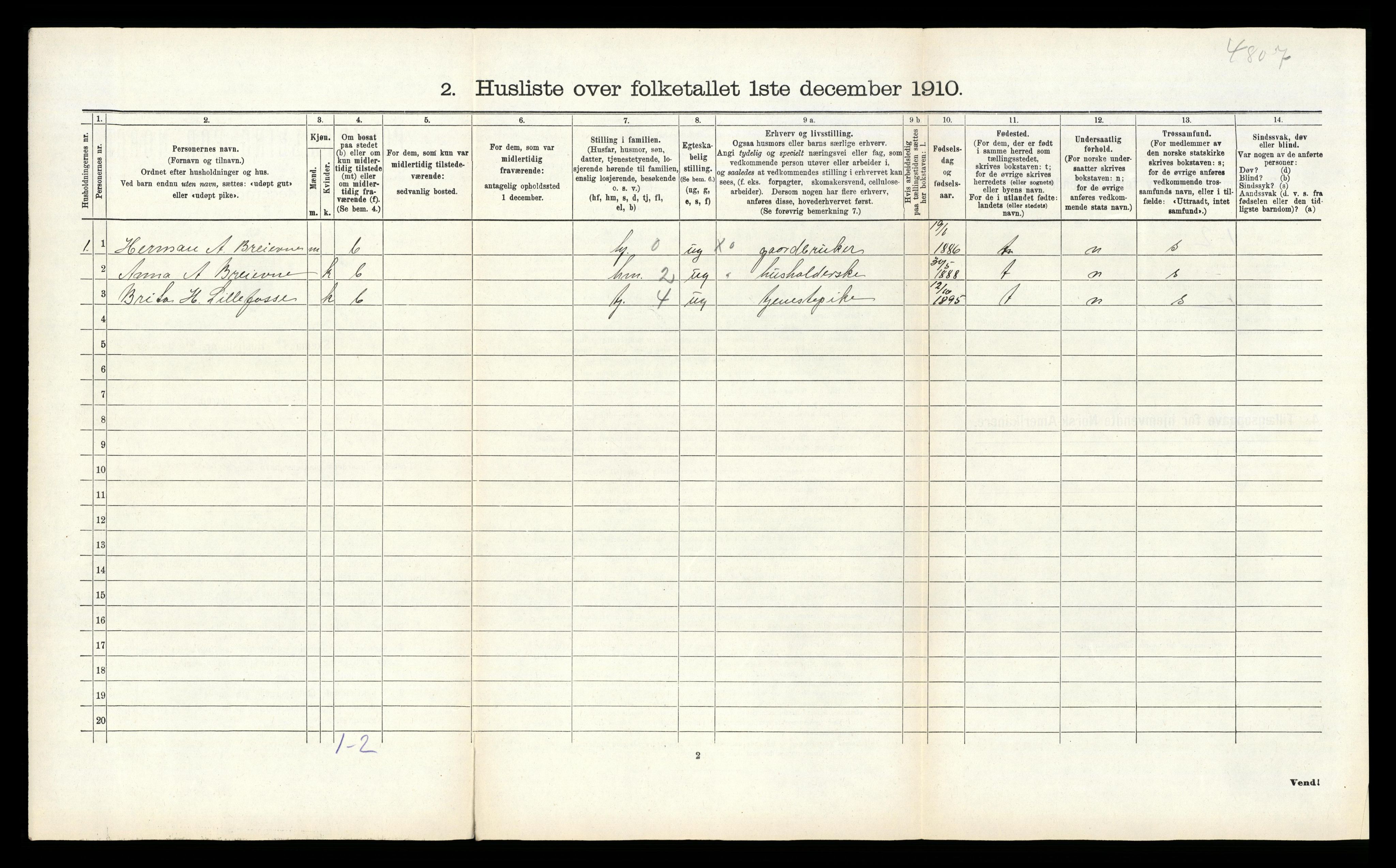 RA, 1910 census for Strandebarm, 1910, p. 117