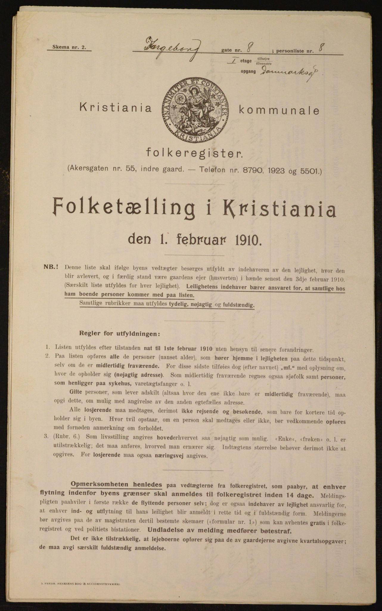 OBA, Municipal Census 1910 for Kristiania, 1910, p. 42803