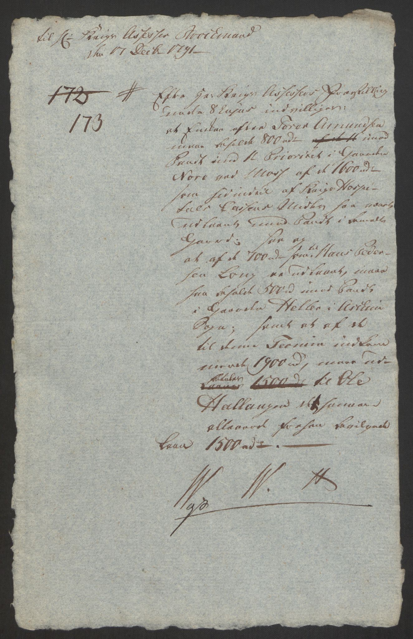 Forsvaret, Den norske kvesthuskasse/krigshospitalkasse, AV/RA-RAFA-1887/F/Fa/L0008: Konsepter, 1790-1793, p. 691