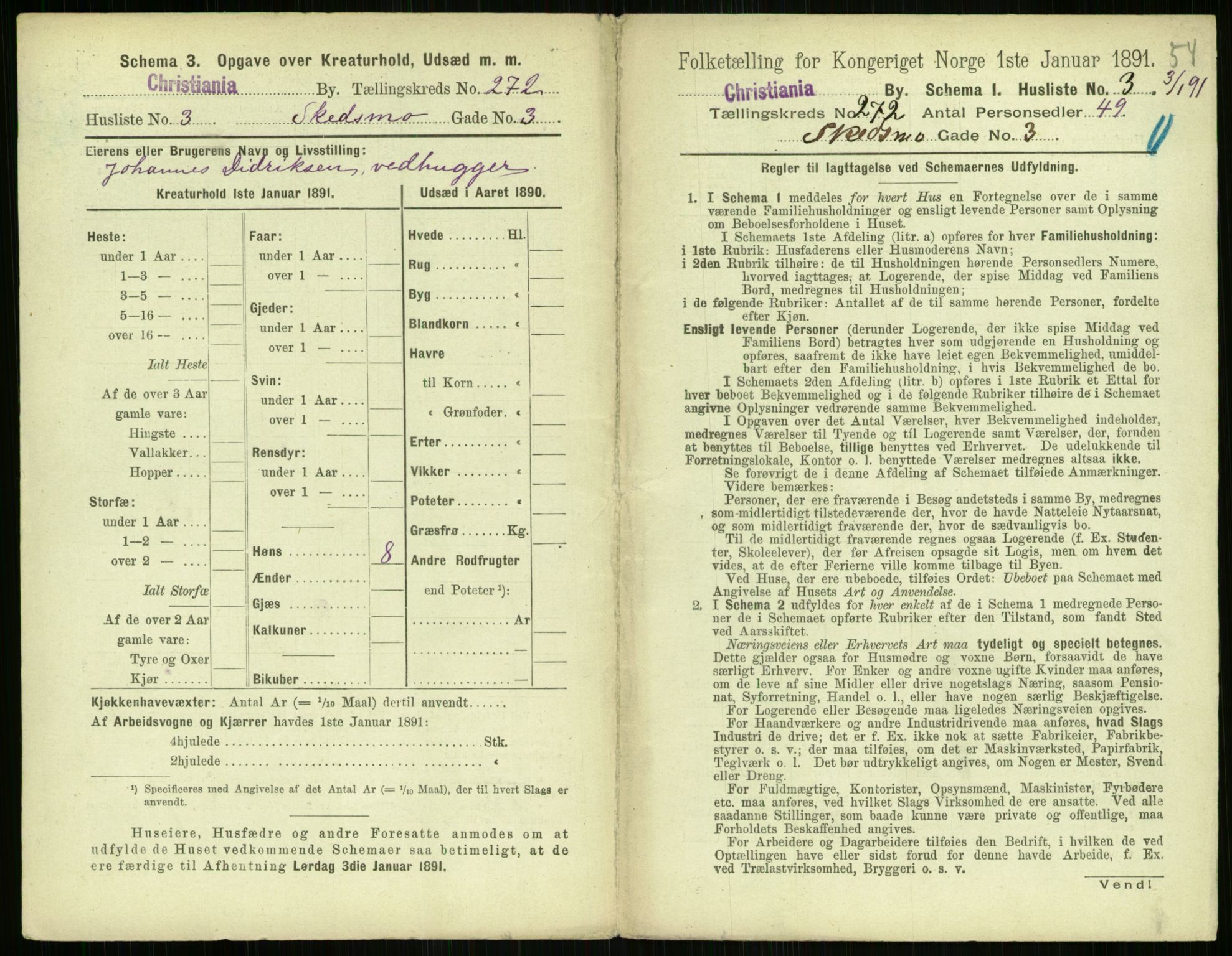 RA, 1891 census for 0301 Kristiania, 1891, p. 165121