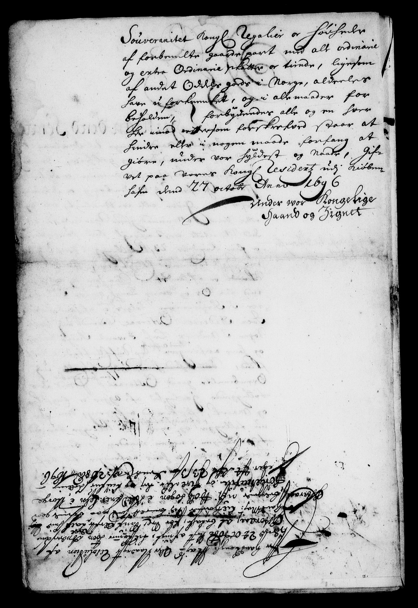 Rentekammeret inntil 1814, Realistisk ordnet avdeling, AV/RA-EA-4070/On/L0013: [Jj 14]: Forskjellige dokumenter om krongodset i Norge, 1672-1722, p. 314