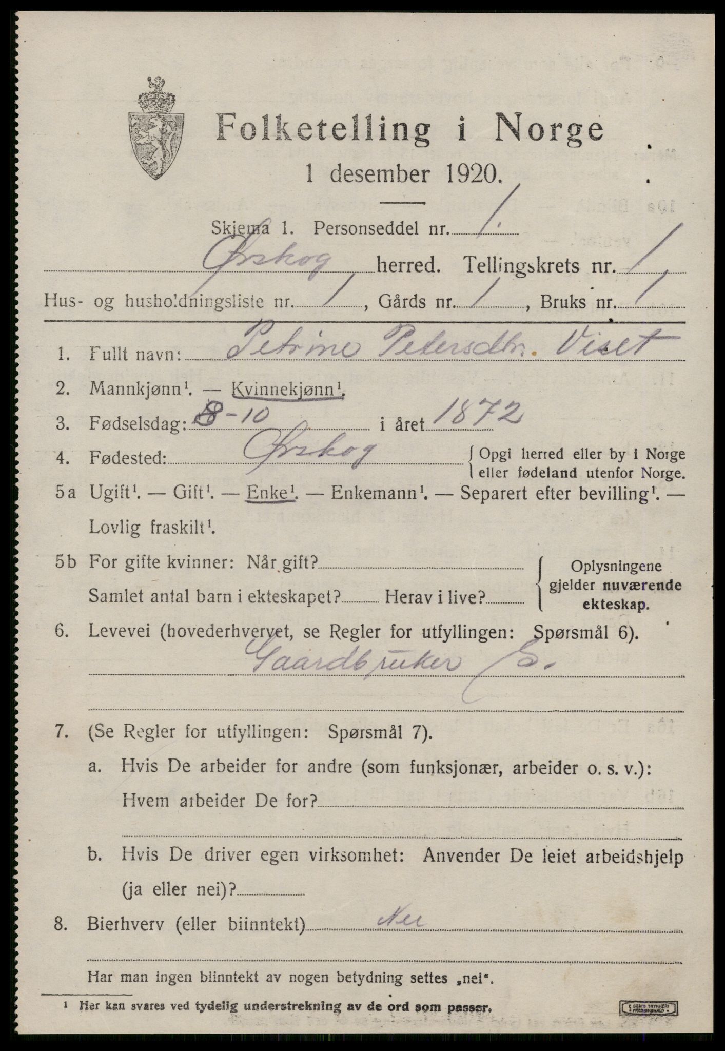 SAT, 1920 census for Ørskog, 1920, p. 726