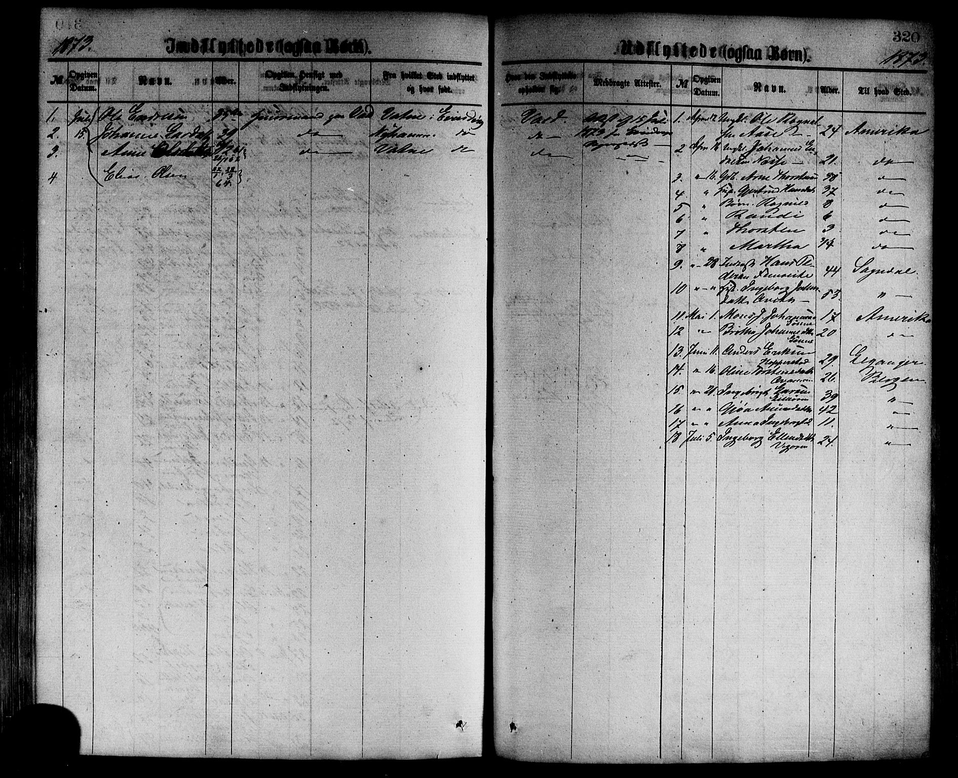 Vik sokneprestembete, AV/SAB-A-81501/H/Haa/Haaa/L0009: Parish register (official) no. A 9, 1866-1877, p. 320