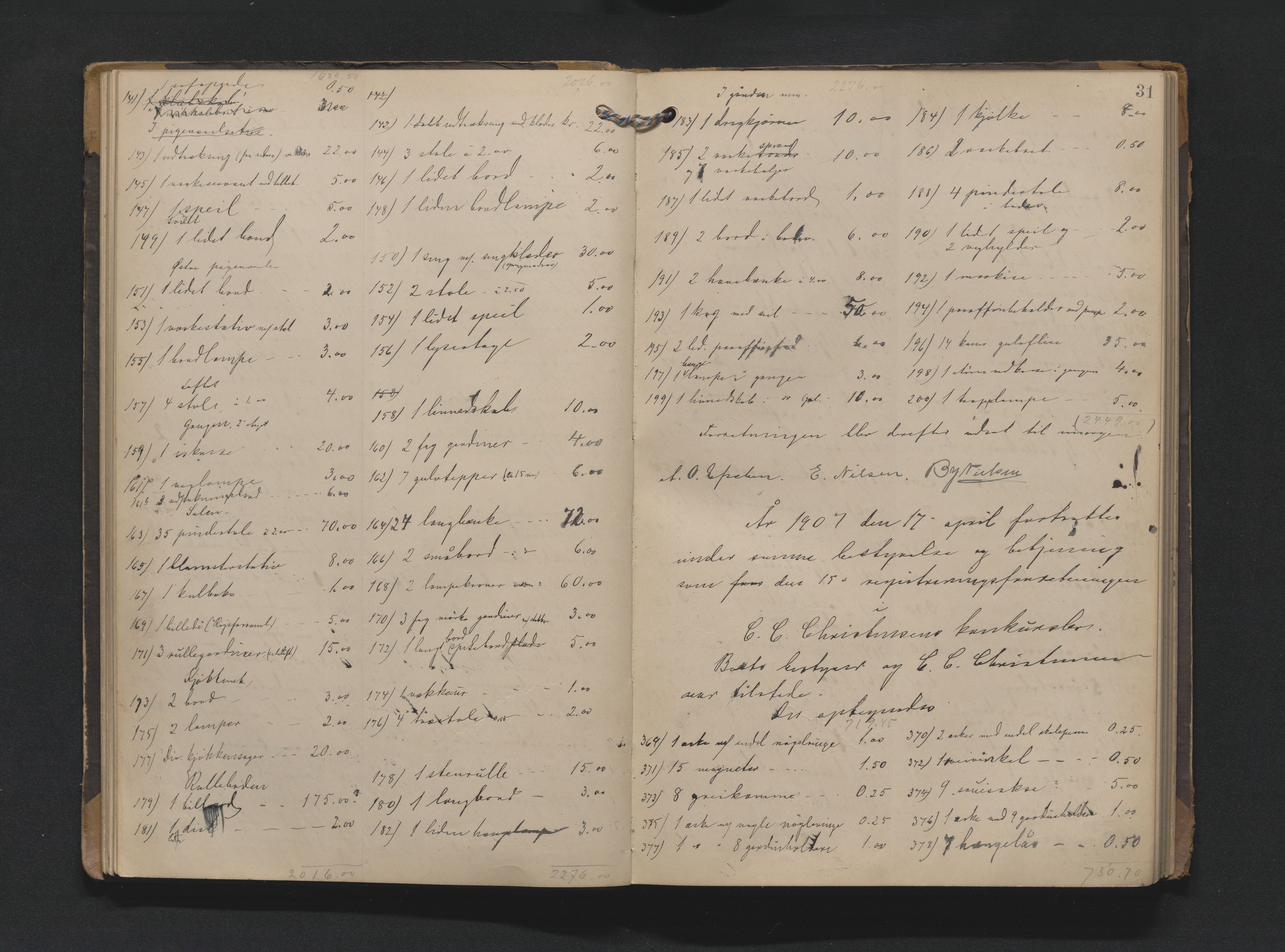 Bamble sorenskriveri, AV/SAKO-A-214/H/Hb/Hbb/Hbbe/L0001: Skifteregisreringsprotokoll, 1903-1929, p. 30b-31a