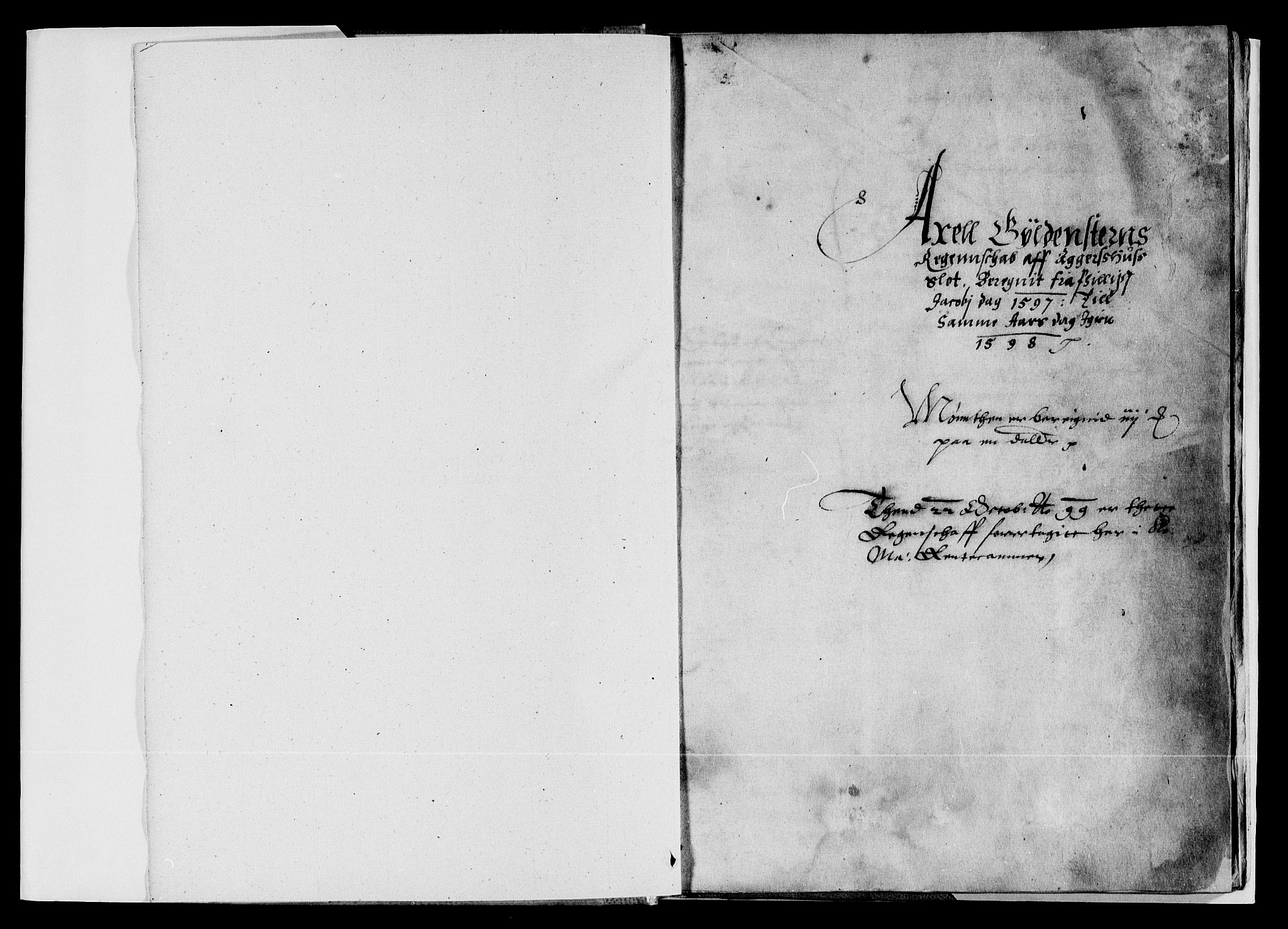 Rentekammeret inntil 1814, Reviderte regnskaper, Lensregnskaper, RA/EA-5023/R/Rb/Rba/L0008: Akershus len, 1597-1598