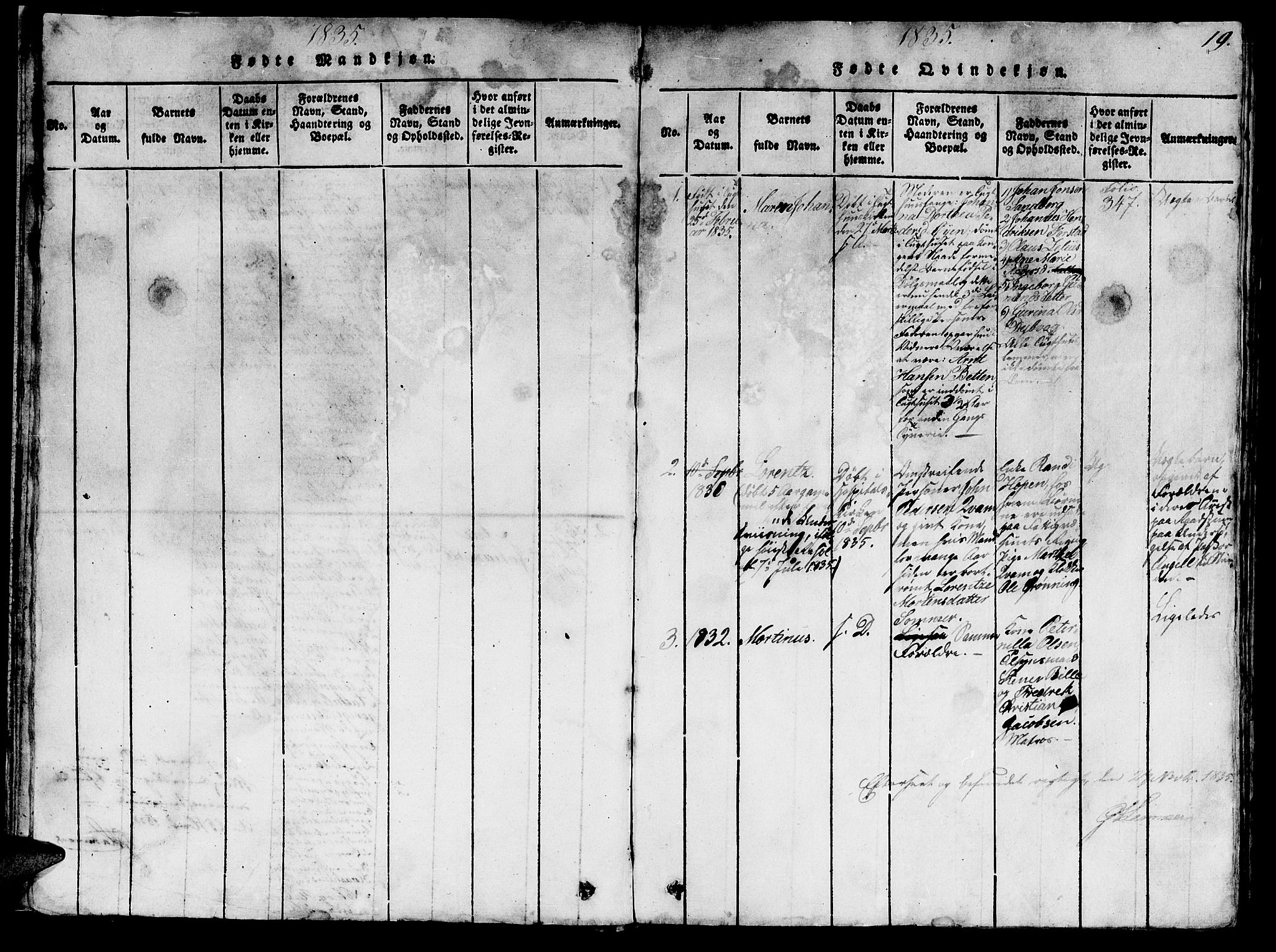 Ministerialprotokoller, klokkerbøker og fødselsregistre - Sør-Trøndelag, SAT/A-1456/623/L0478: Parish register (copy) no. 623C01, 1815-1873, p. 19