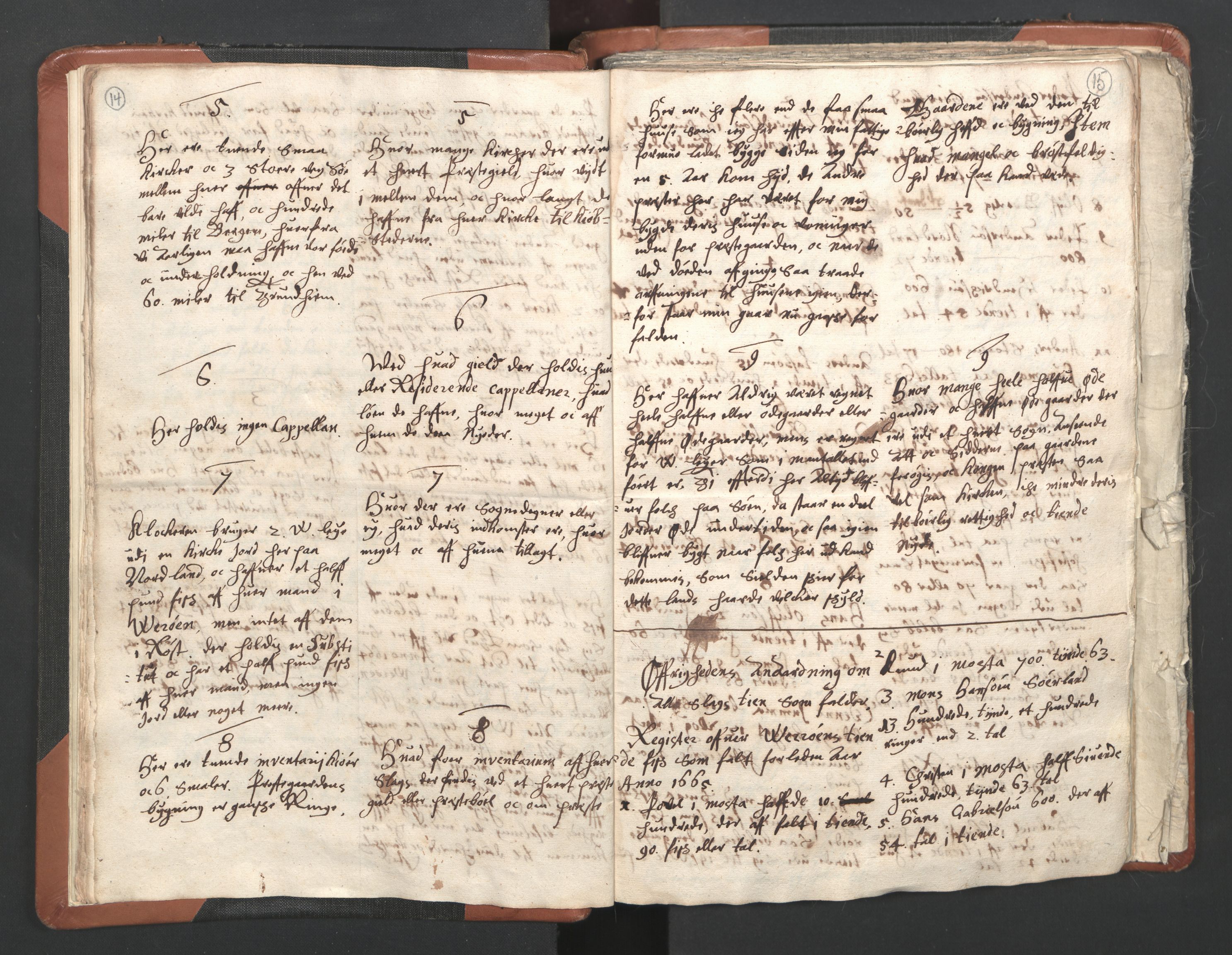 RA, Vicar's Census 1664-1666, no. 36: Lofoten and Vesterålen deanery, Senja deanery and Troms deanery, 1664-1666, p. 14-15