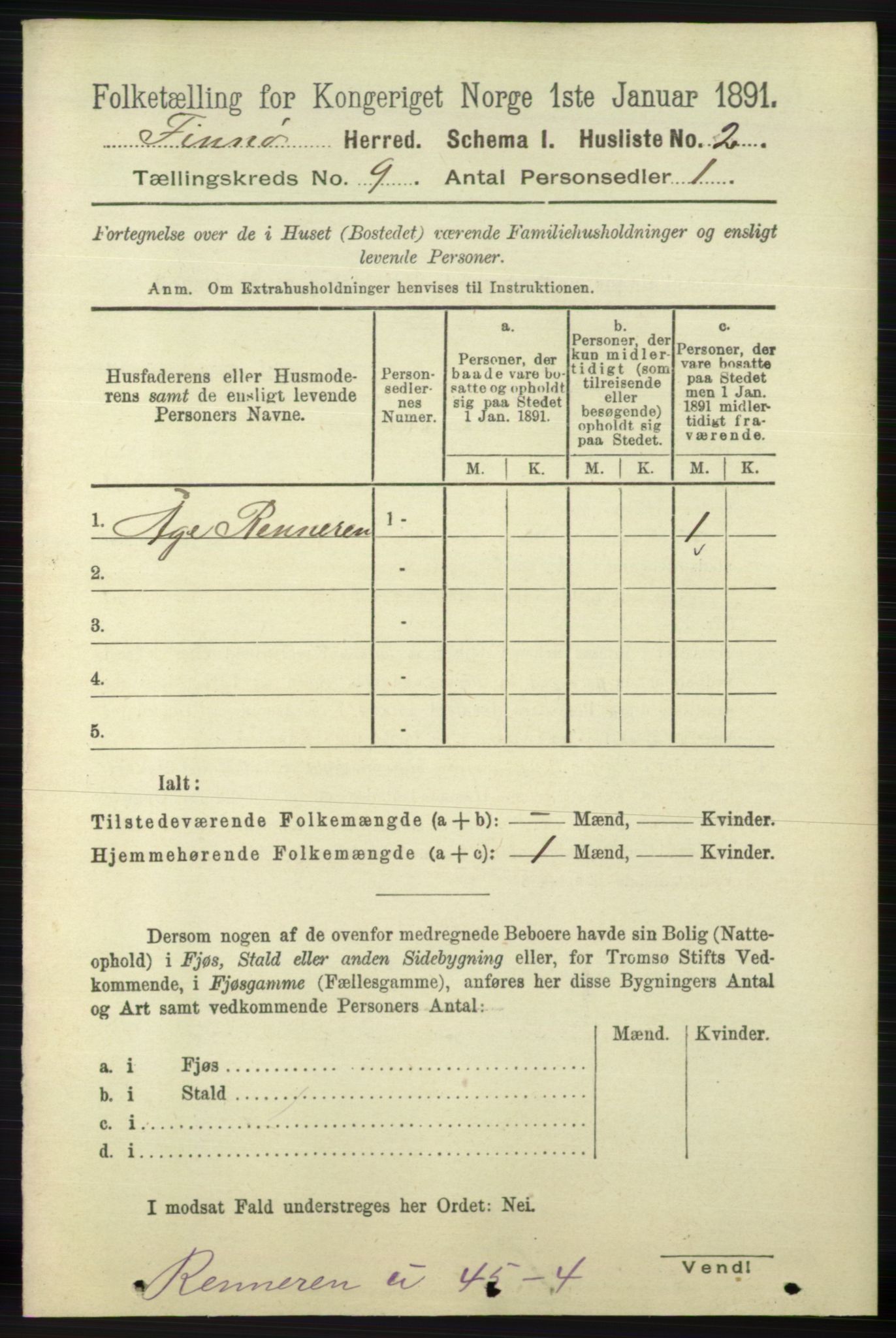 RA, 1891 census for 1141 Finnøy, 1891, p. 1849