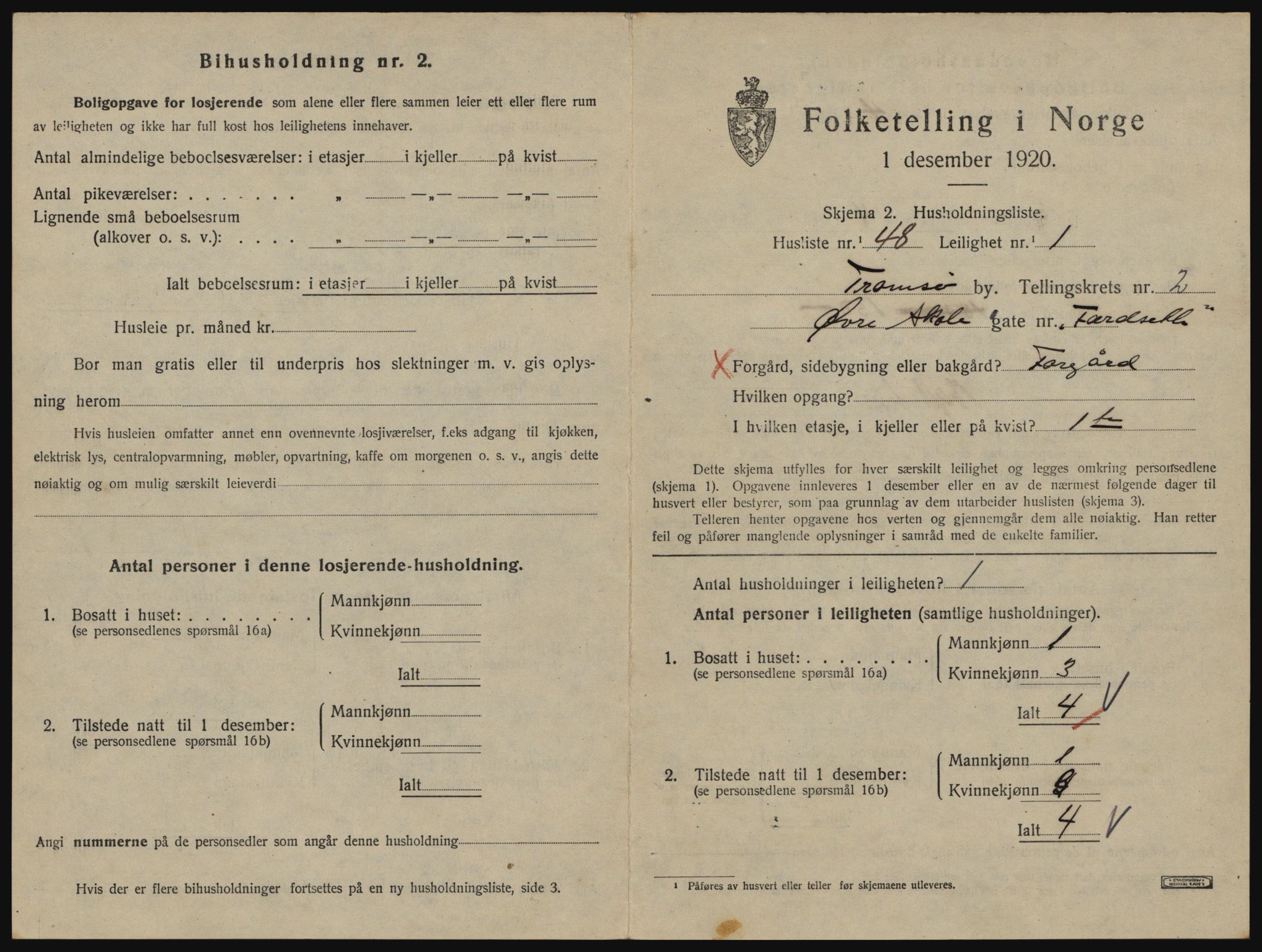 SATØ, 1920 census for Tromsø, 1920, p. 2953