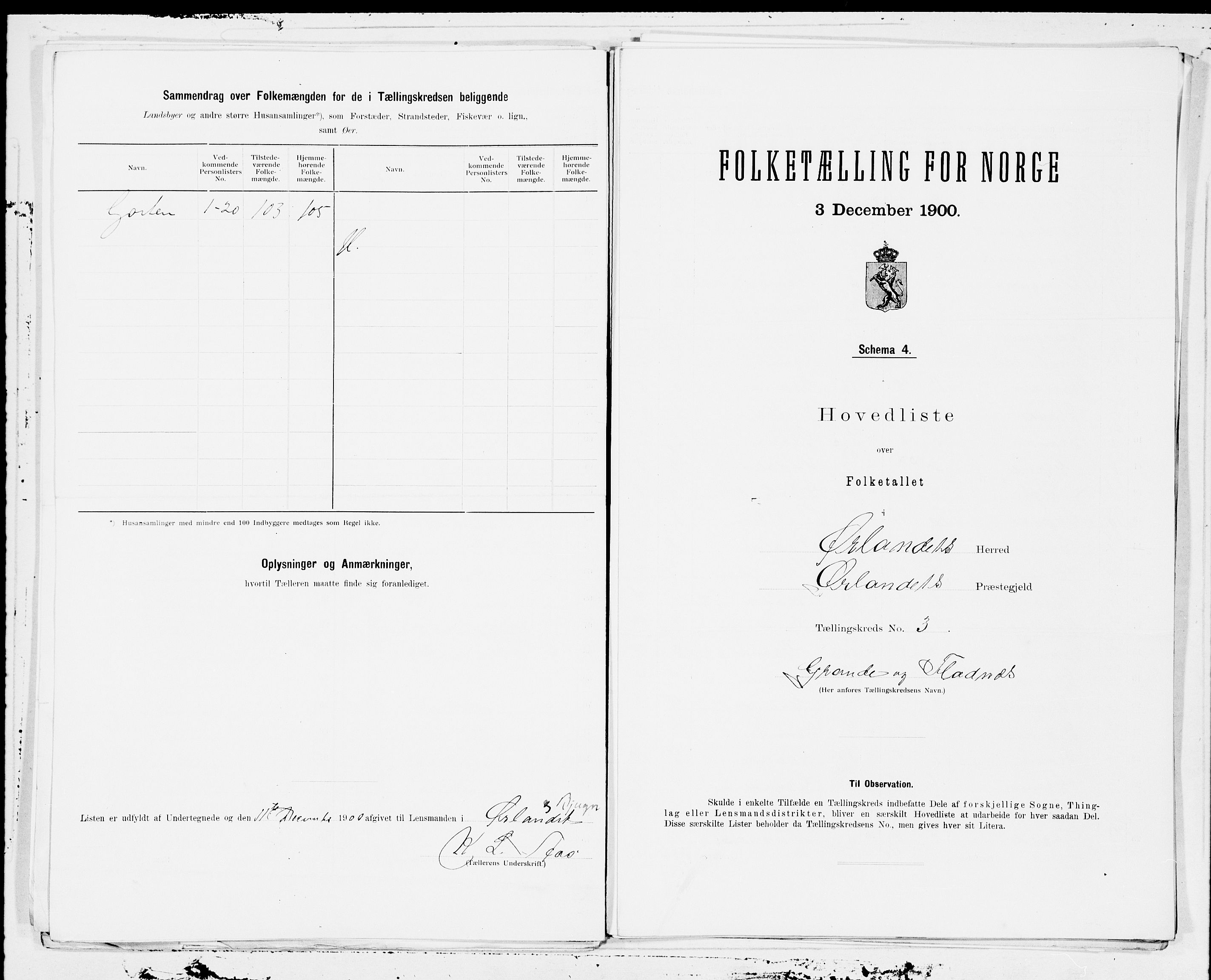 SAT, 1900 census for Ørland, 1900, p. 6