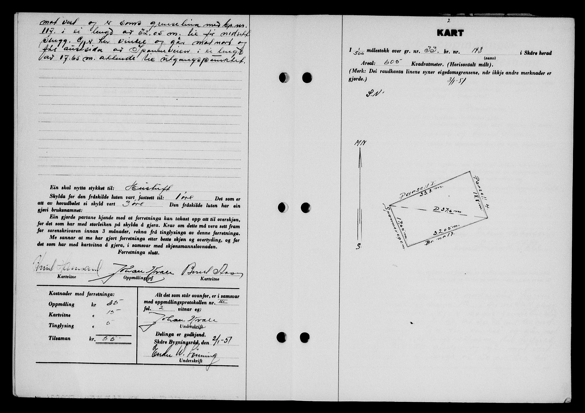 Karmsund sorenskriveri, SAST/A-100311/01/II/IIB/L0101: Mortgage book no. 81A, 1950-1951, Diary no: : 35/1951