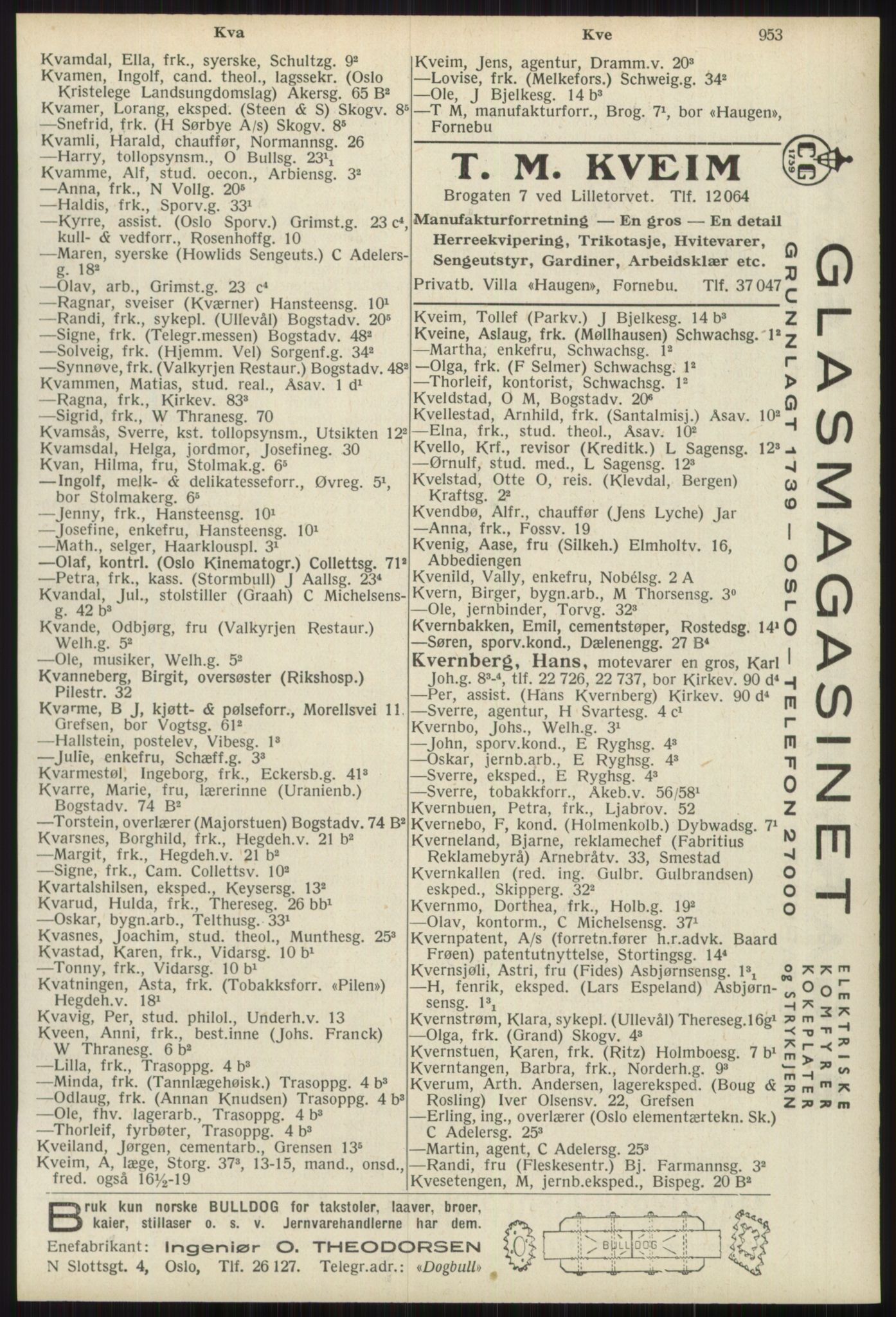 Kristiania/Oslo adressebok, PUBL/-, 1939, p. 953