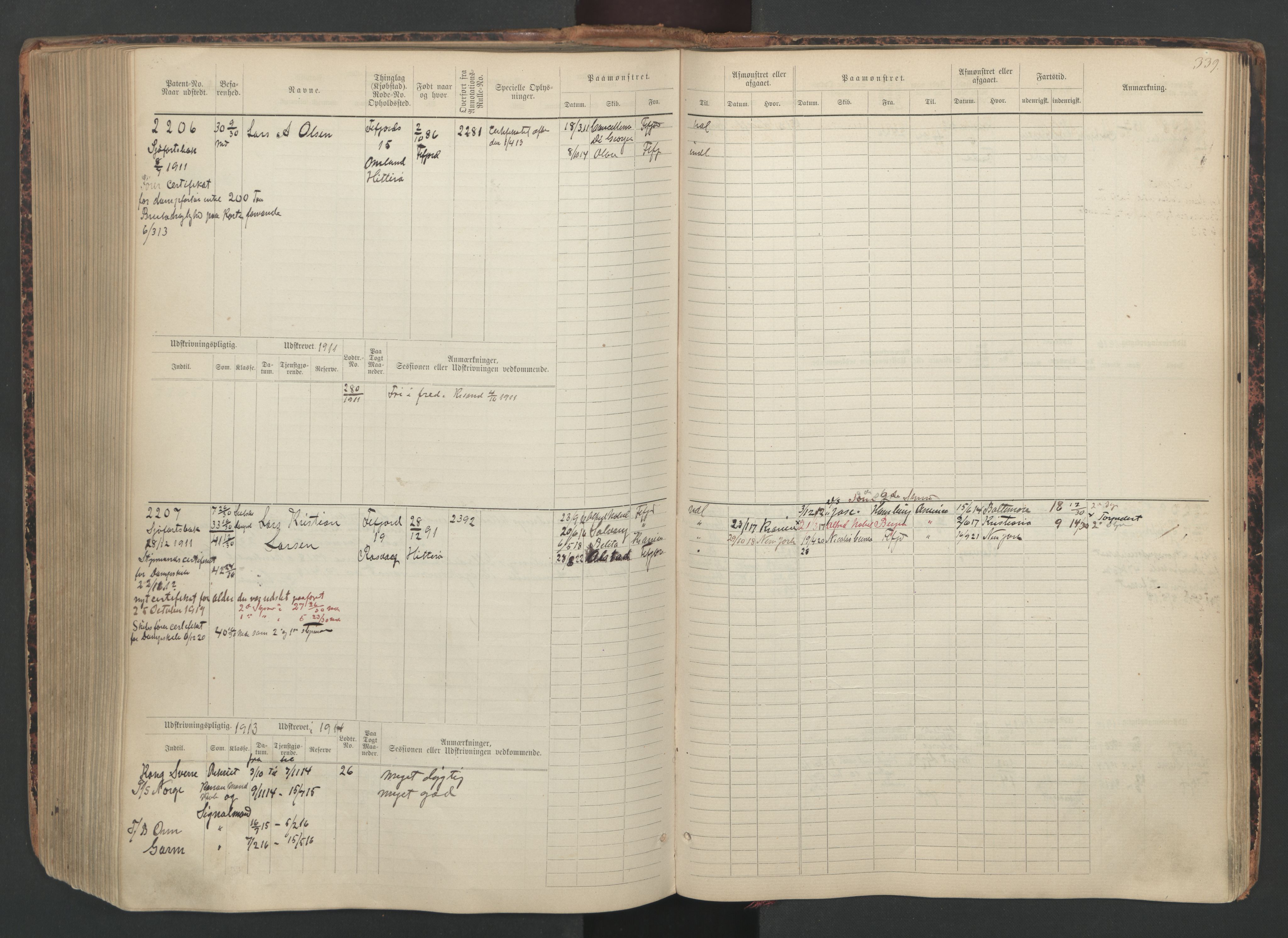 Flekkefjord mønstringskrets, SAK/2031-0018/F/Fb/L0010: Hovedrulle nr 1534-2329, Æ-7, 1884-1948, p. 341