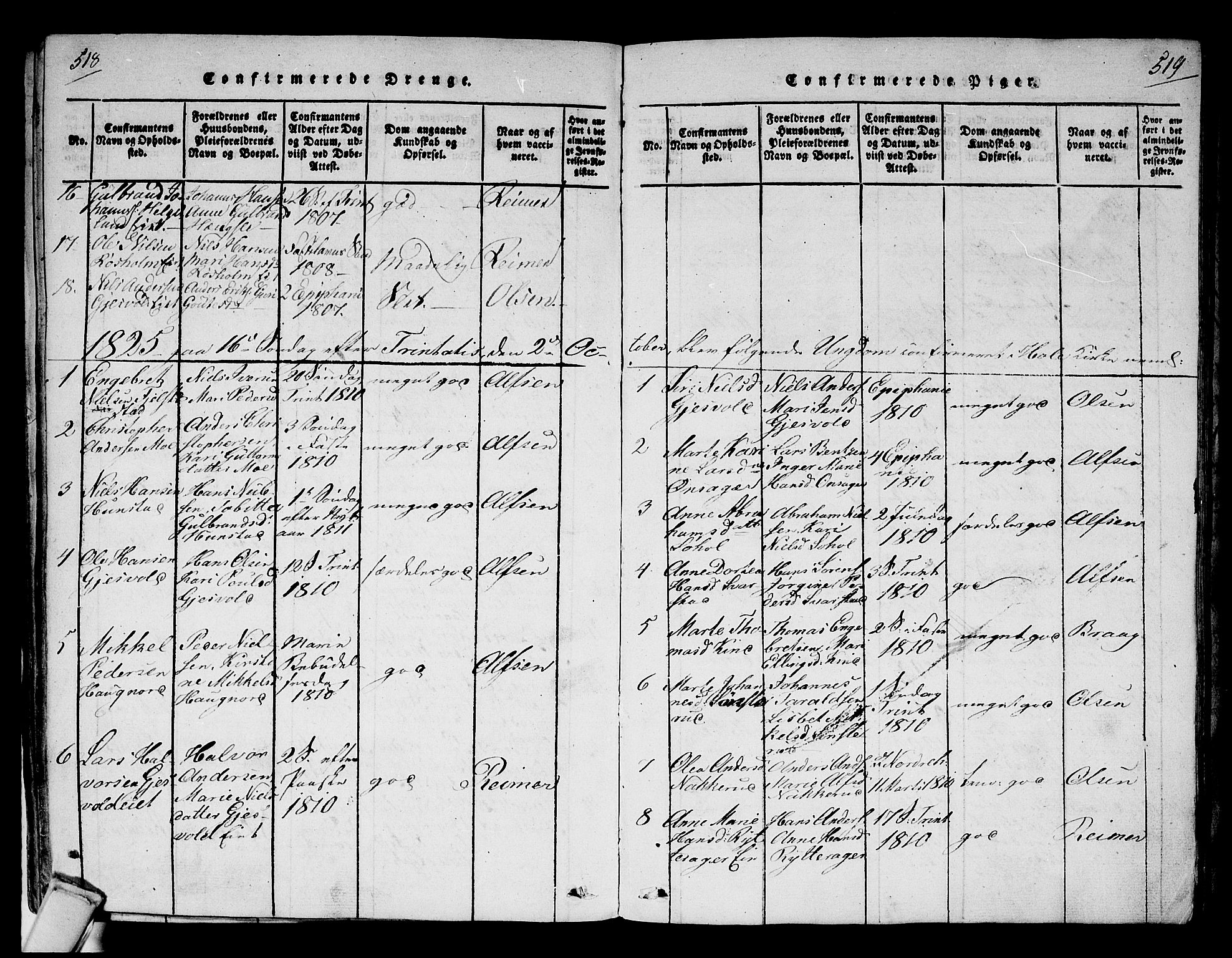Hole kirkebøker, SAKO/A-228/F/Fa/L0004: Parish register (official) no. I 4, 1814-1833, p. 518-519
